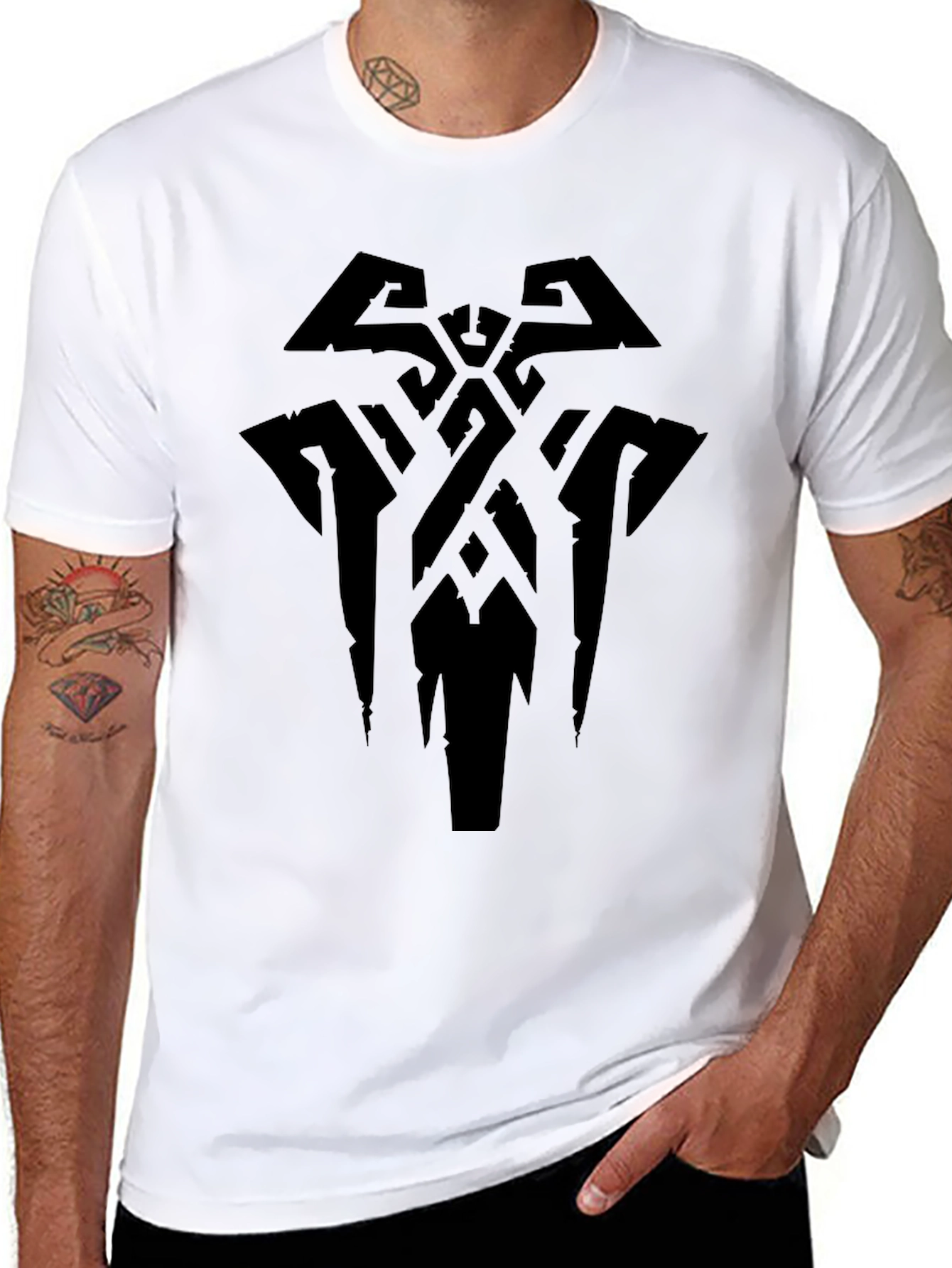 Mens Black Graphic Tee - Celtic Knot Design