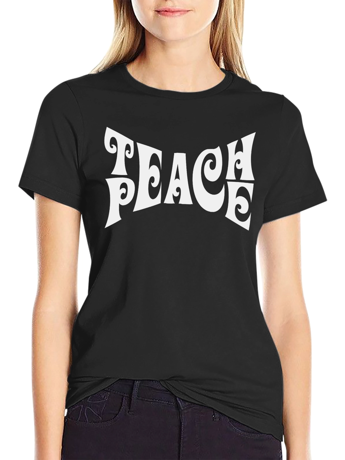 Teach Peace Black T-Shirt