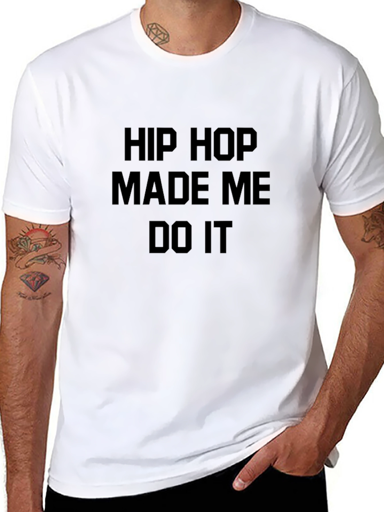 Hip Hop Made Me Do It Black Graphic Tee