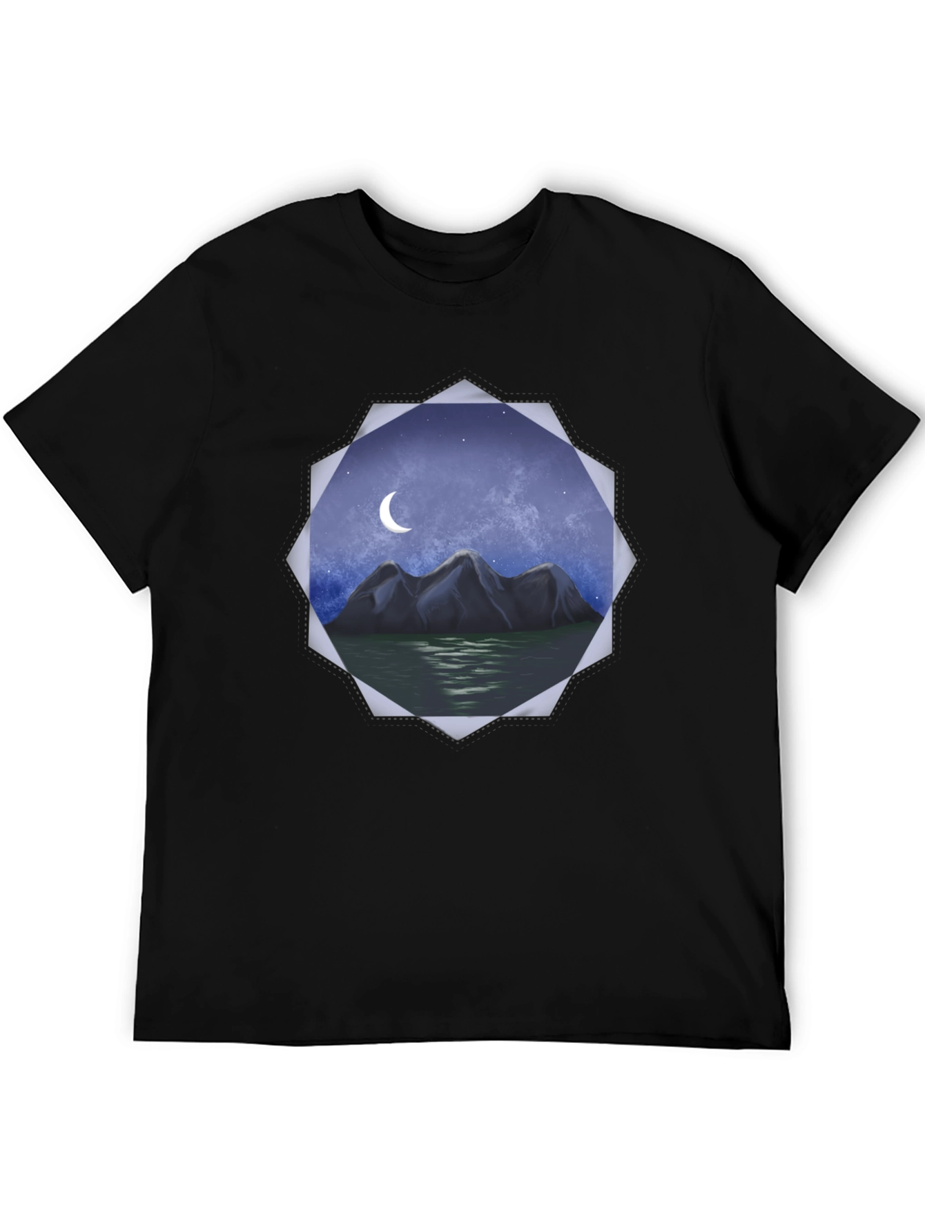 Mountain Moon Graphic Tee - Black
