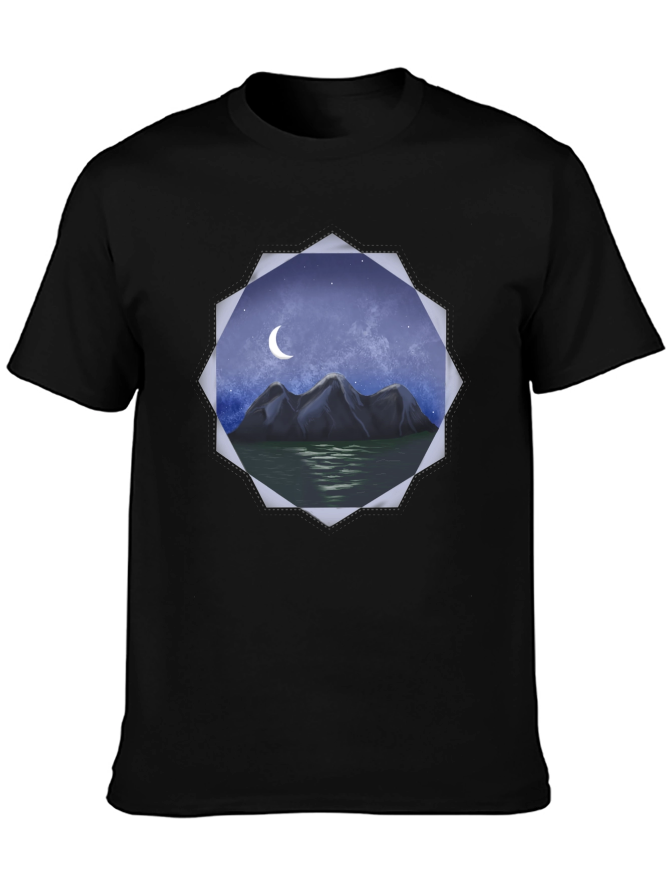 Mountain Moon Graphic Tee - Black