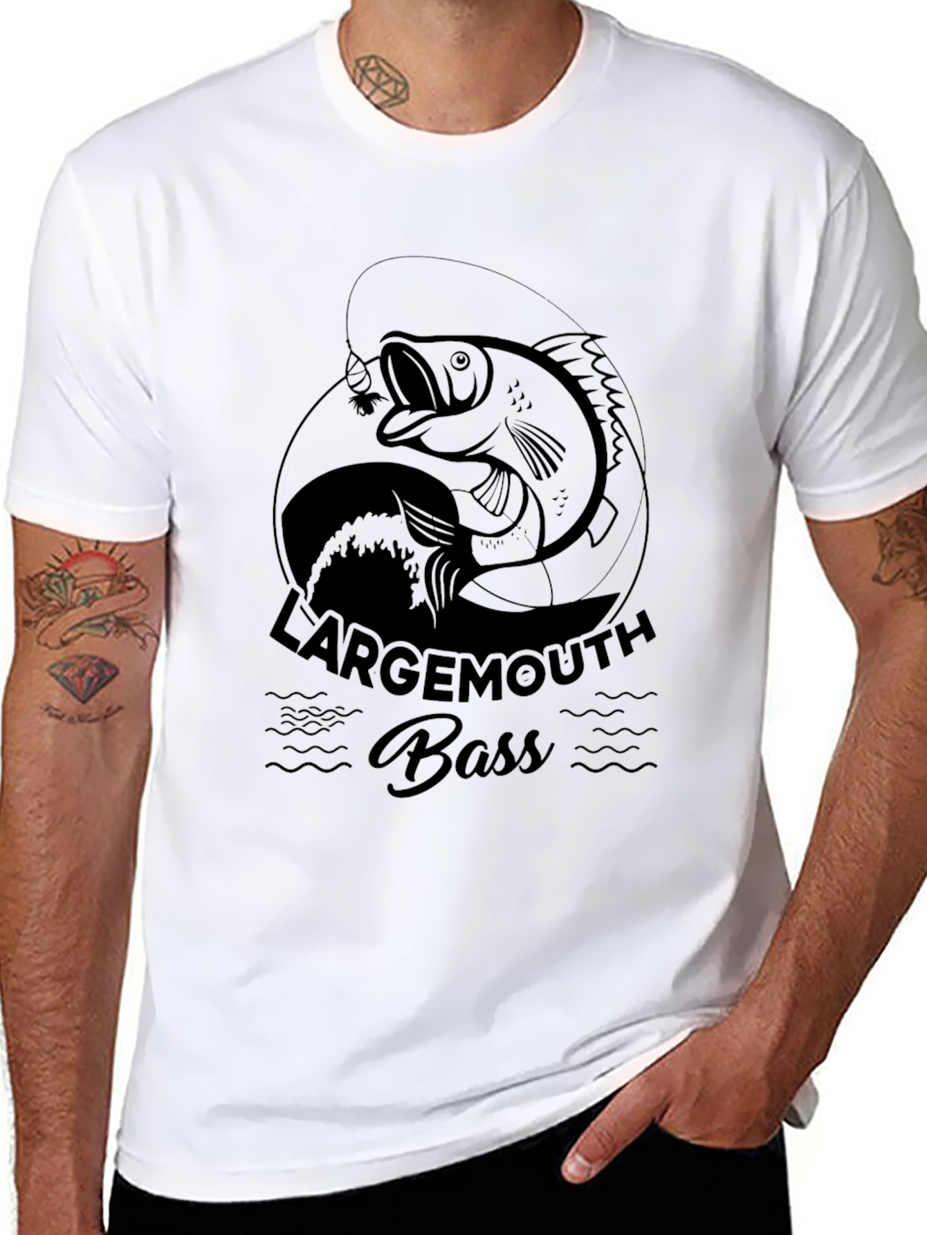 Largemouth Bass Graphic Black T-Shirt