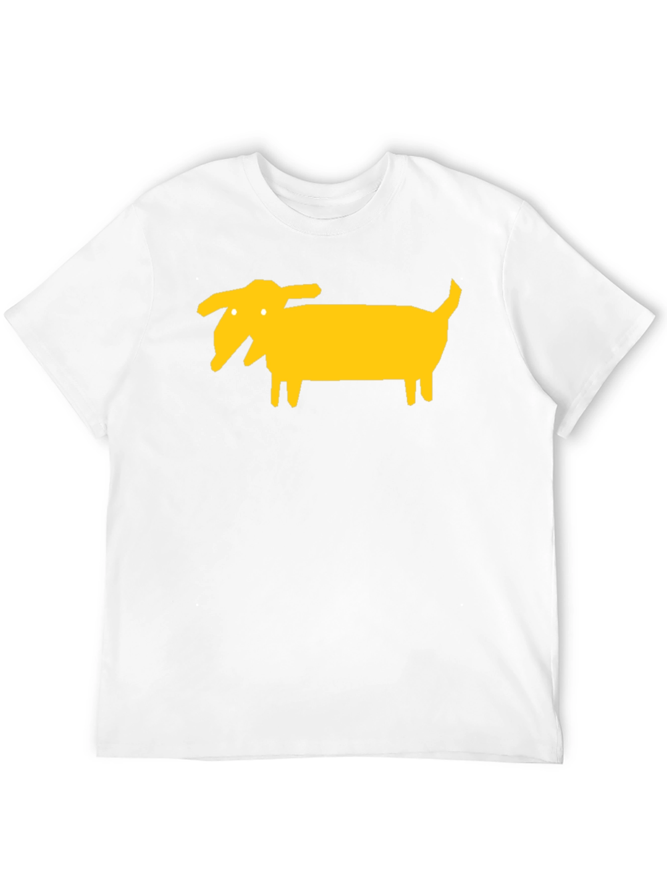 Unique Yellow Dog Graphic Tee - Black Cotton Blend