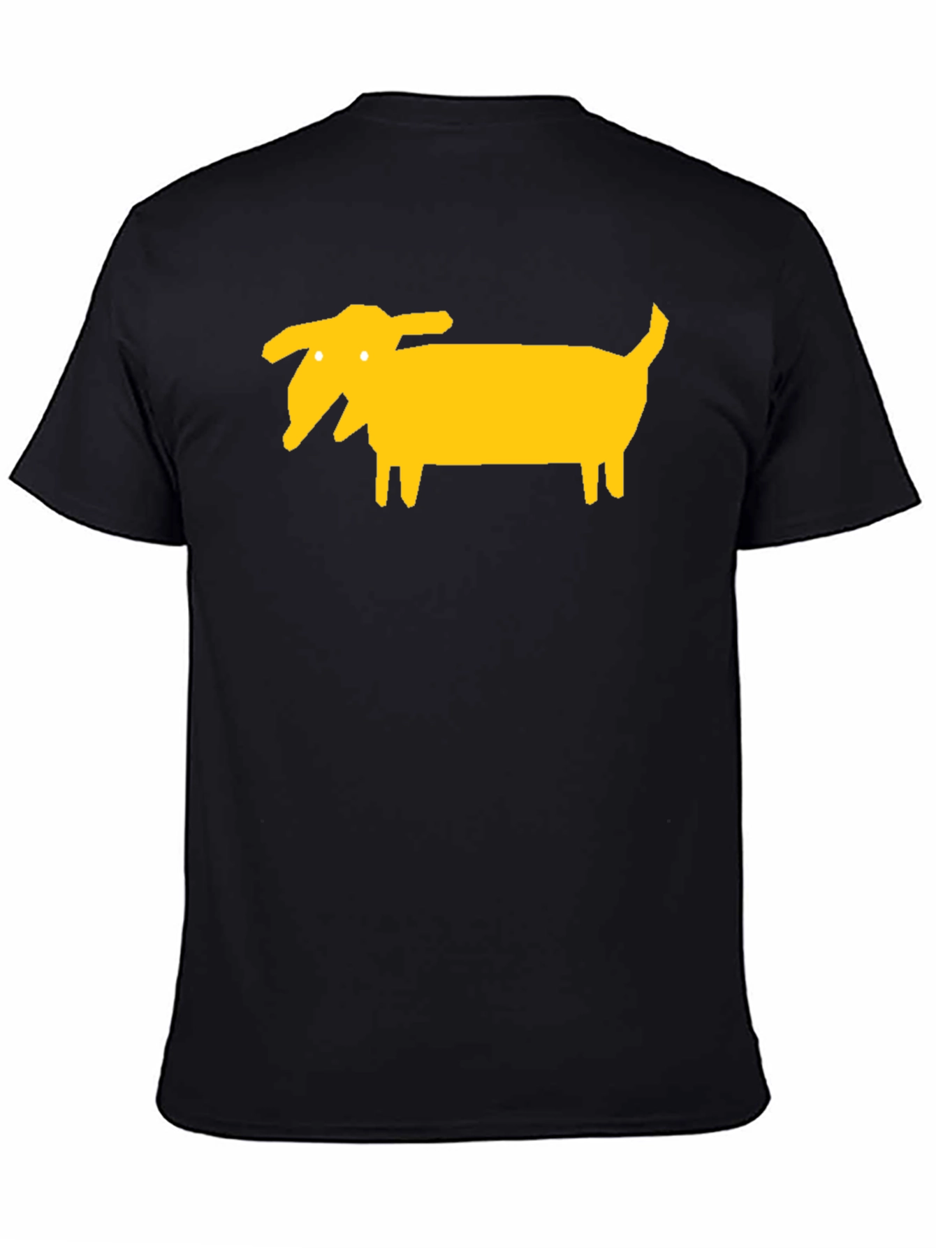Unique Yellow Dog Graphic Tee - Black Cotton Blend