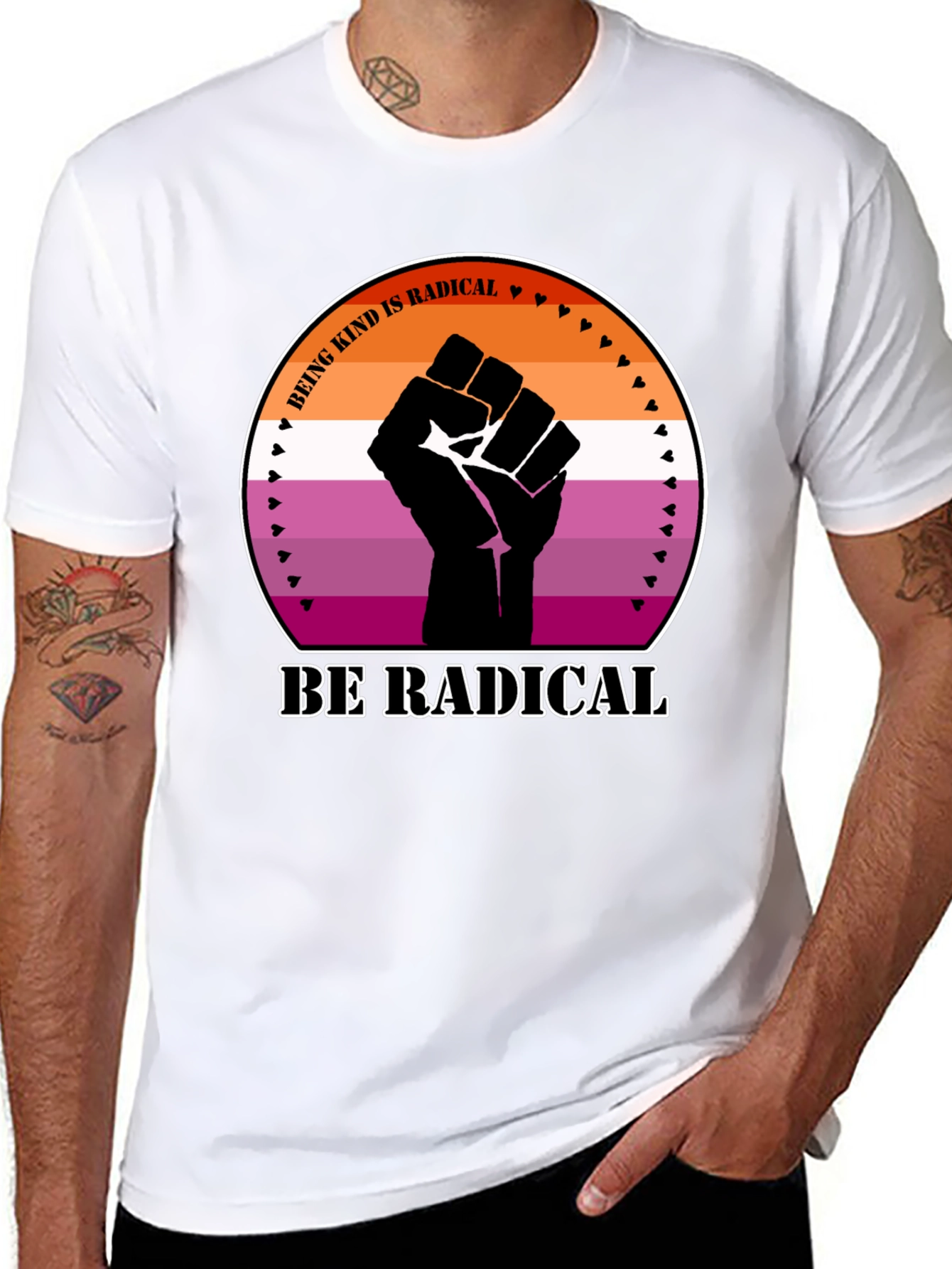 Kind Radical Fist Lesbian Pride T-Shirt