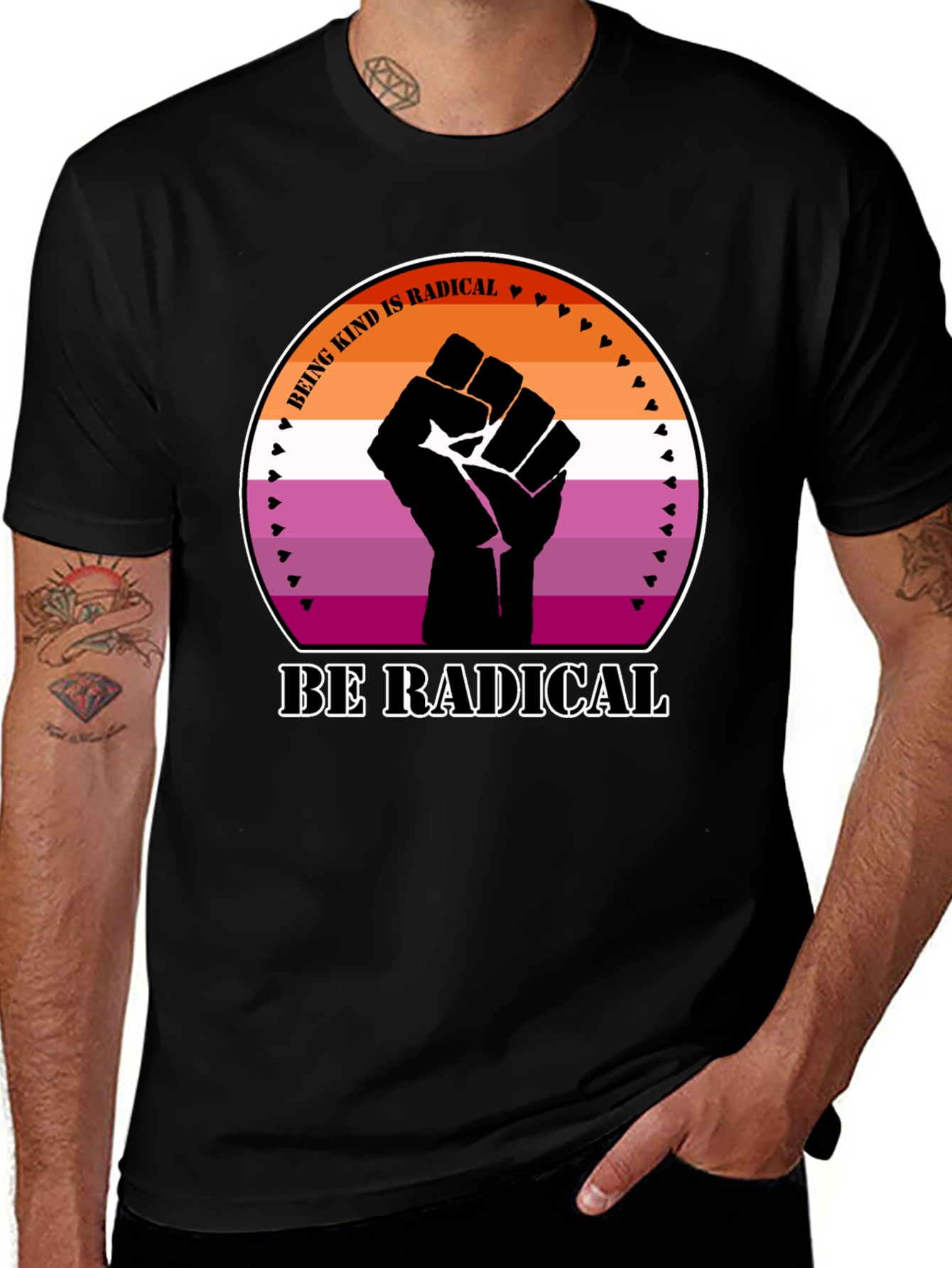 Kind Radical Fist Lesbian Pride T-Shirt