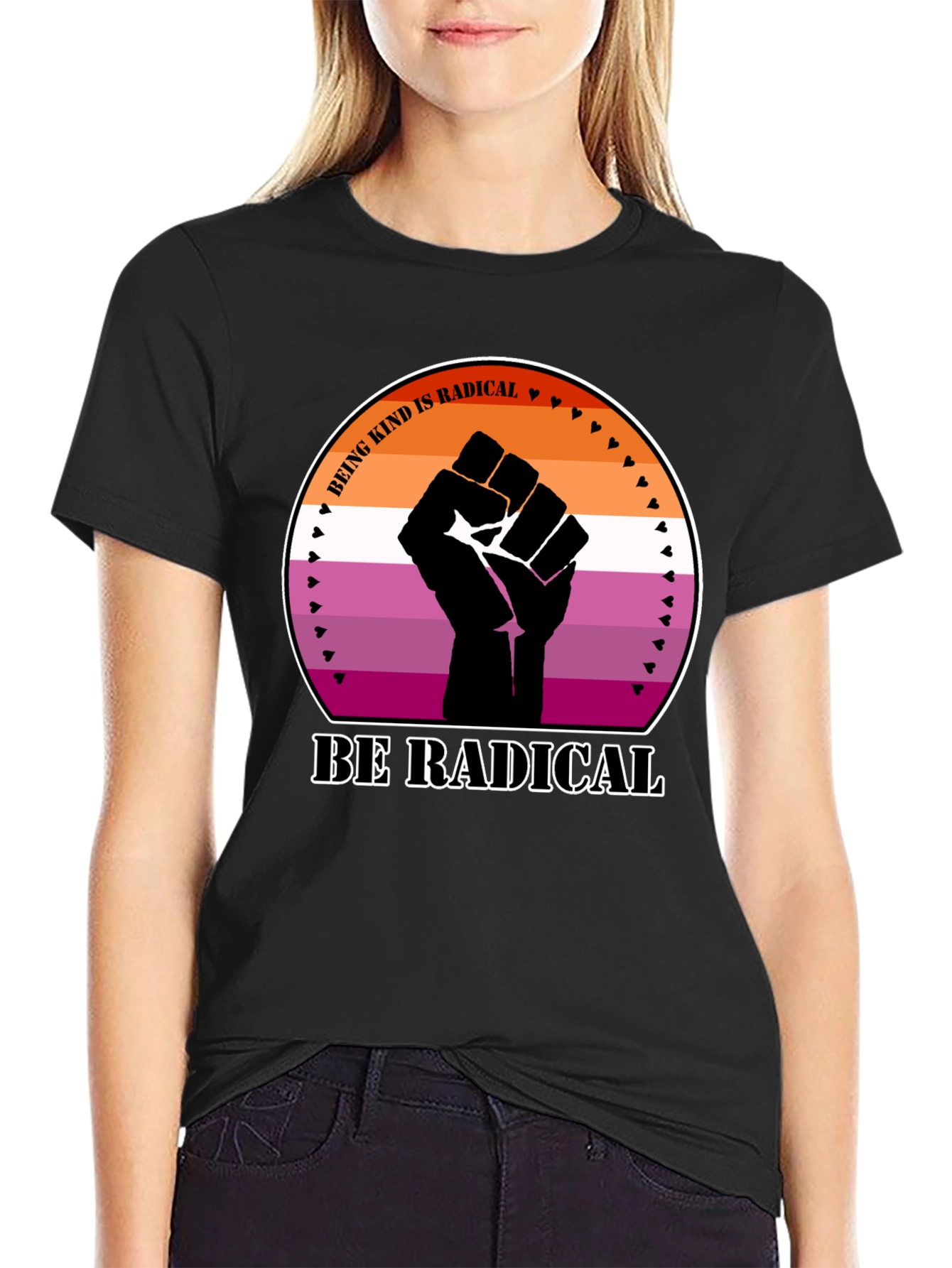 Kind Radical Fist Lesbian Pride T-Shirt