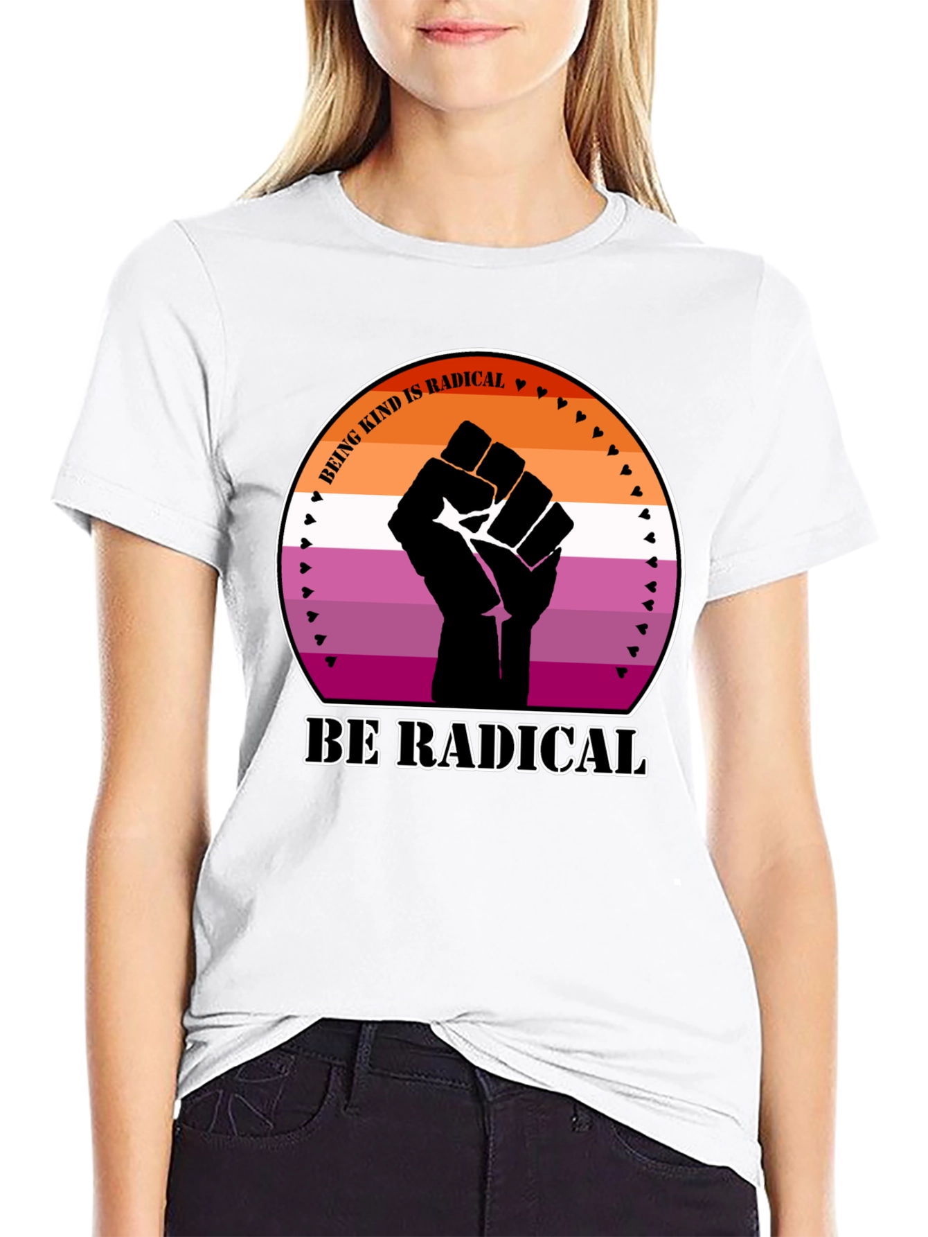 Kind Radical Fist Lesbian Pride T-Shirt