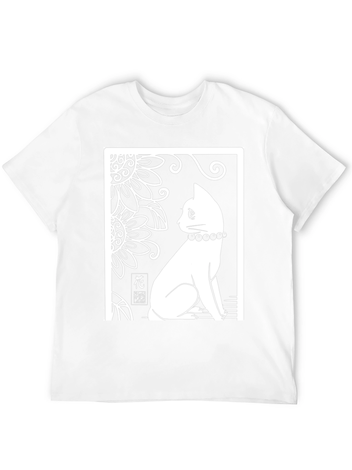 Elegant Cat Graphic T-Shirt - Black
