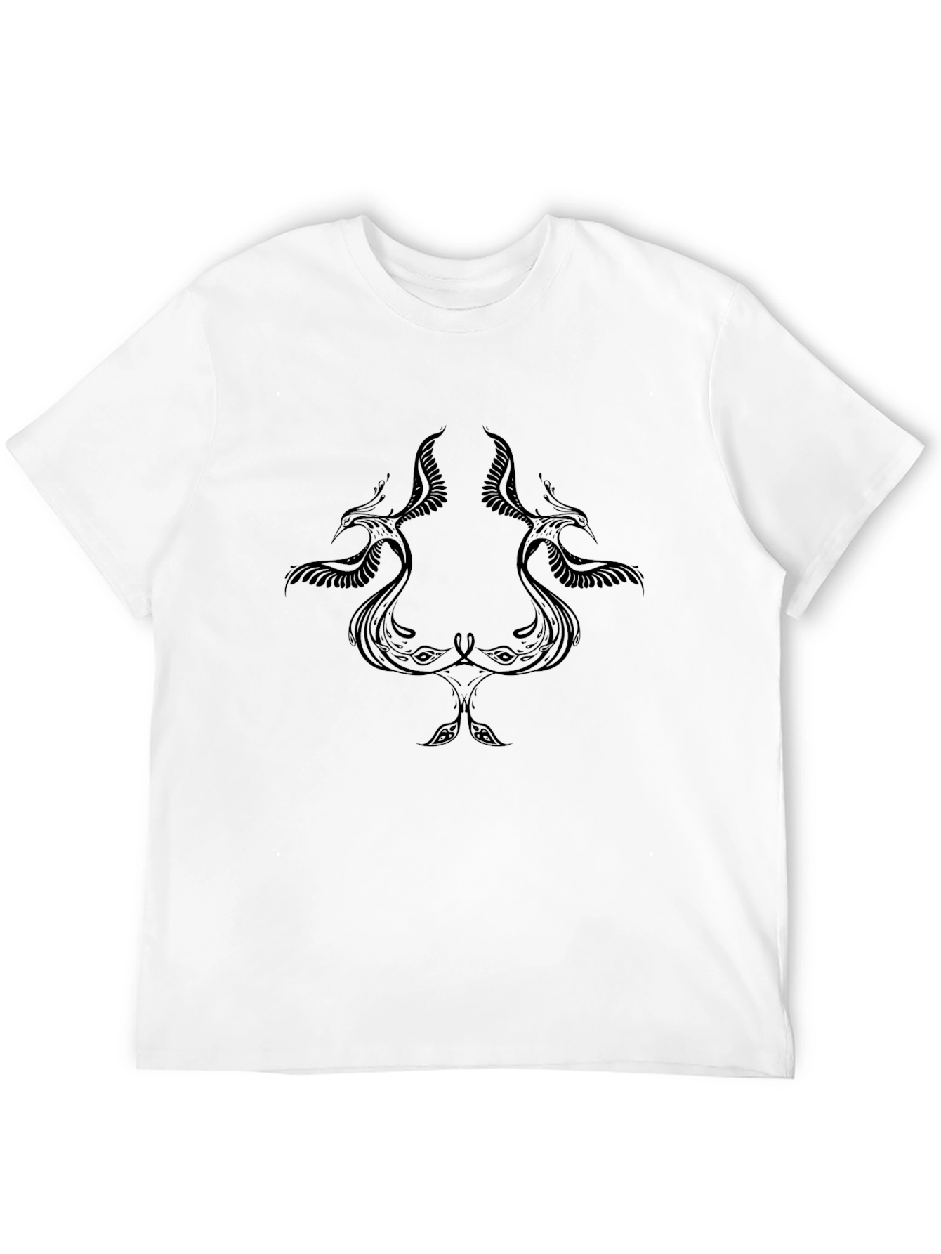 Black T-Shirt with Bird Design
