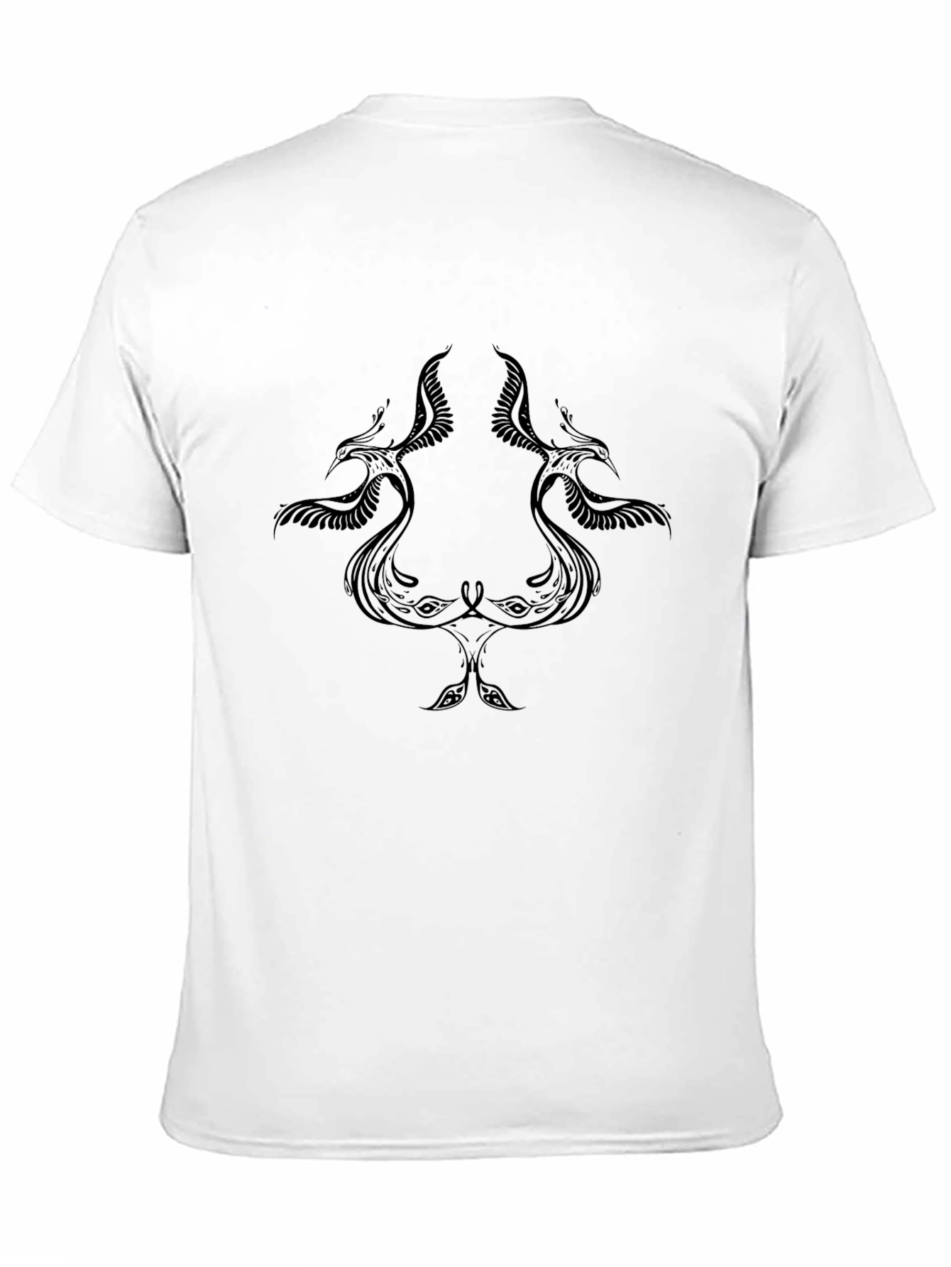 Black T-Shirt with Bird Design