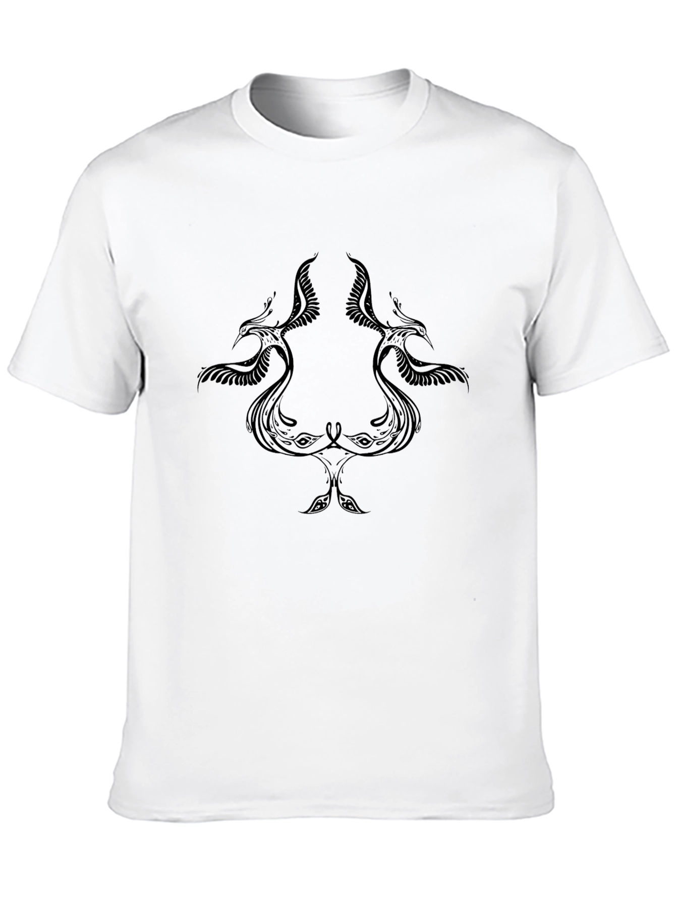 Black T-Shirt with Bird Design
