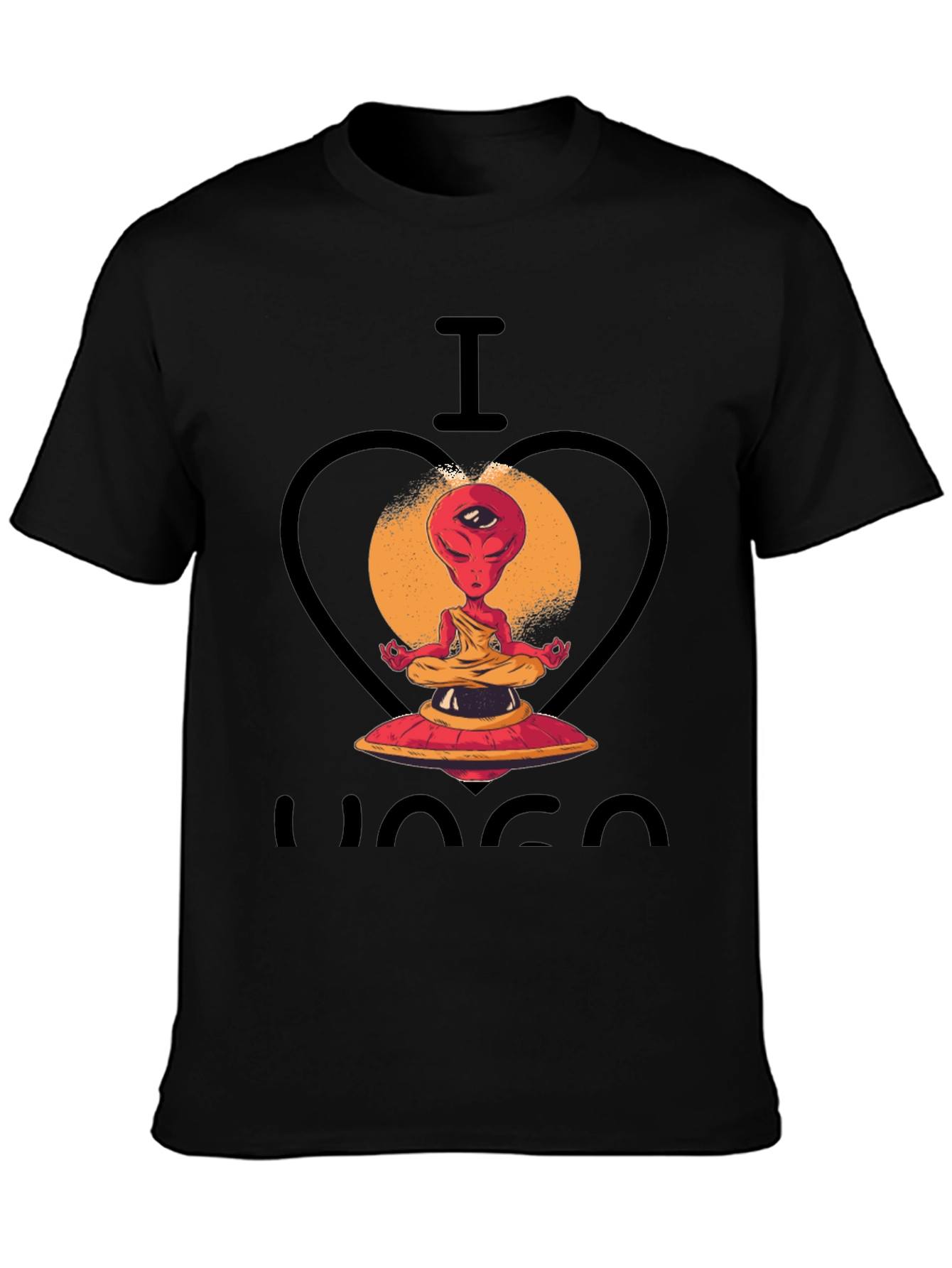 I Heart Yoga Alien Meditation Graphic Tee