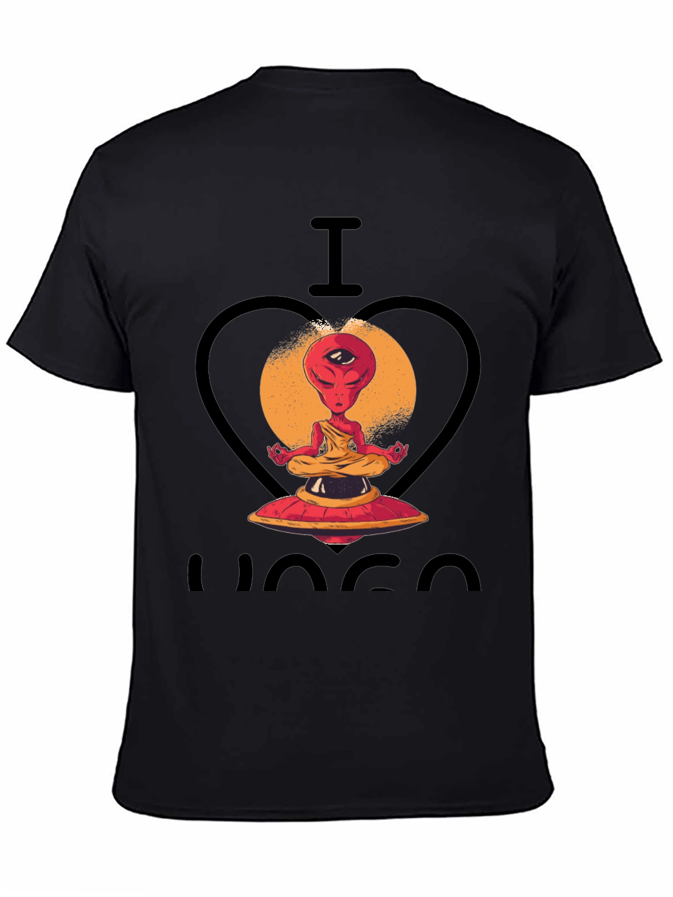 I Heart Yoga Alien Meditation Graphic Tee
