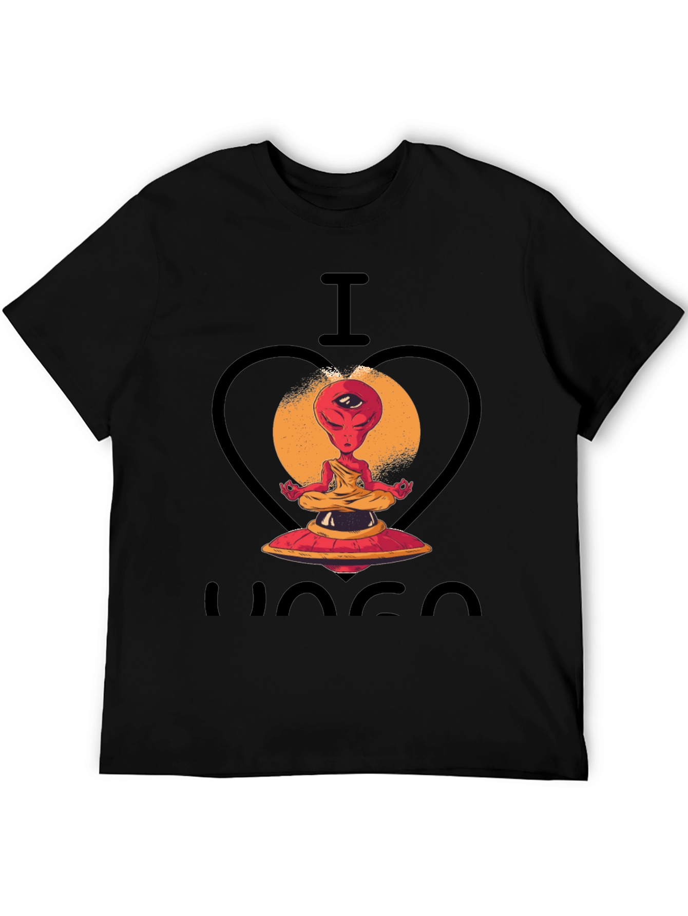 I Heart Yoga Alien Meditation Graphic Tee