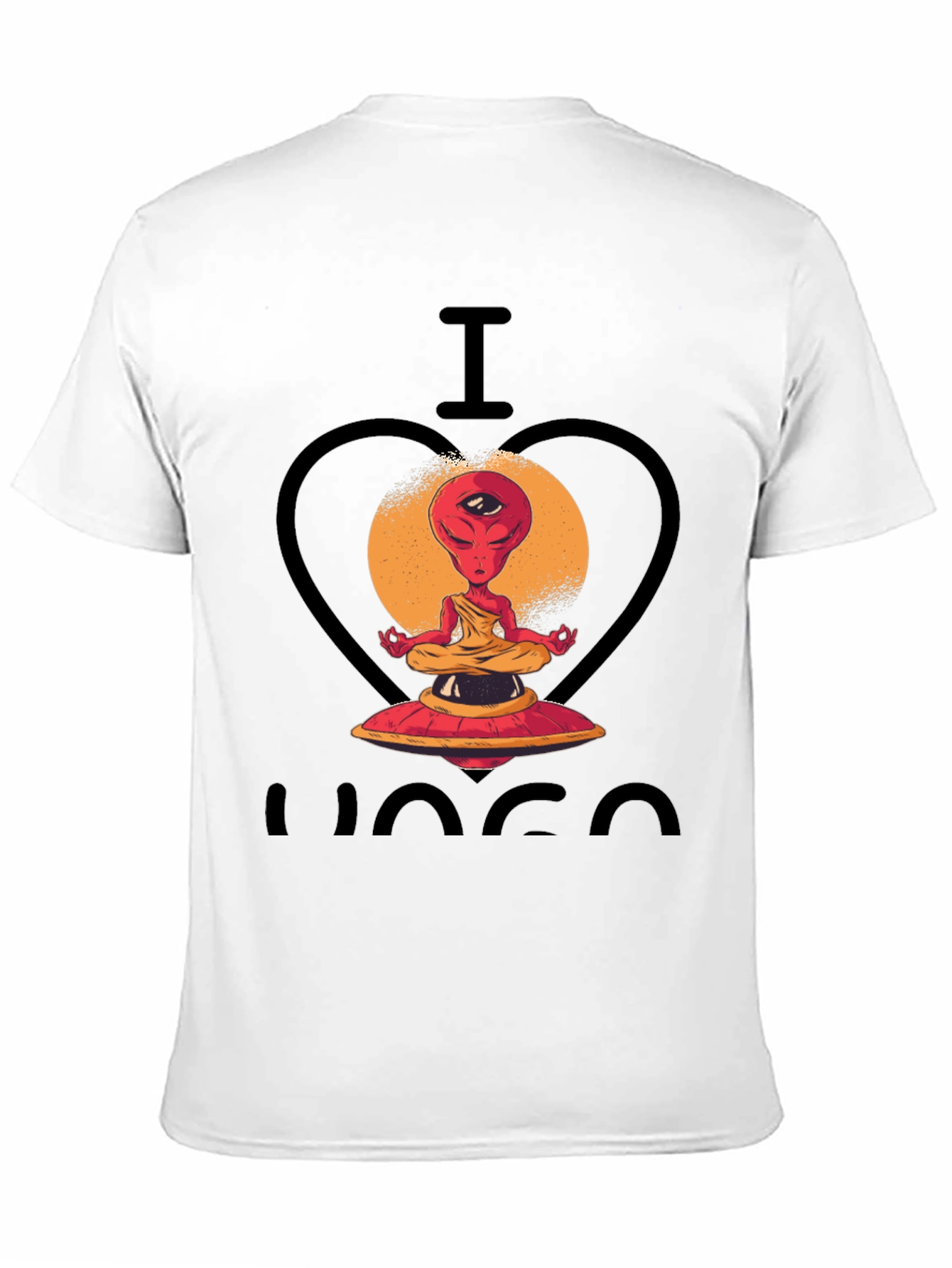 I Heart Yoga Alien Meditation Graphic Tee
