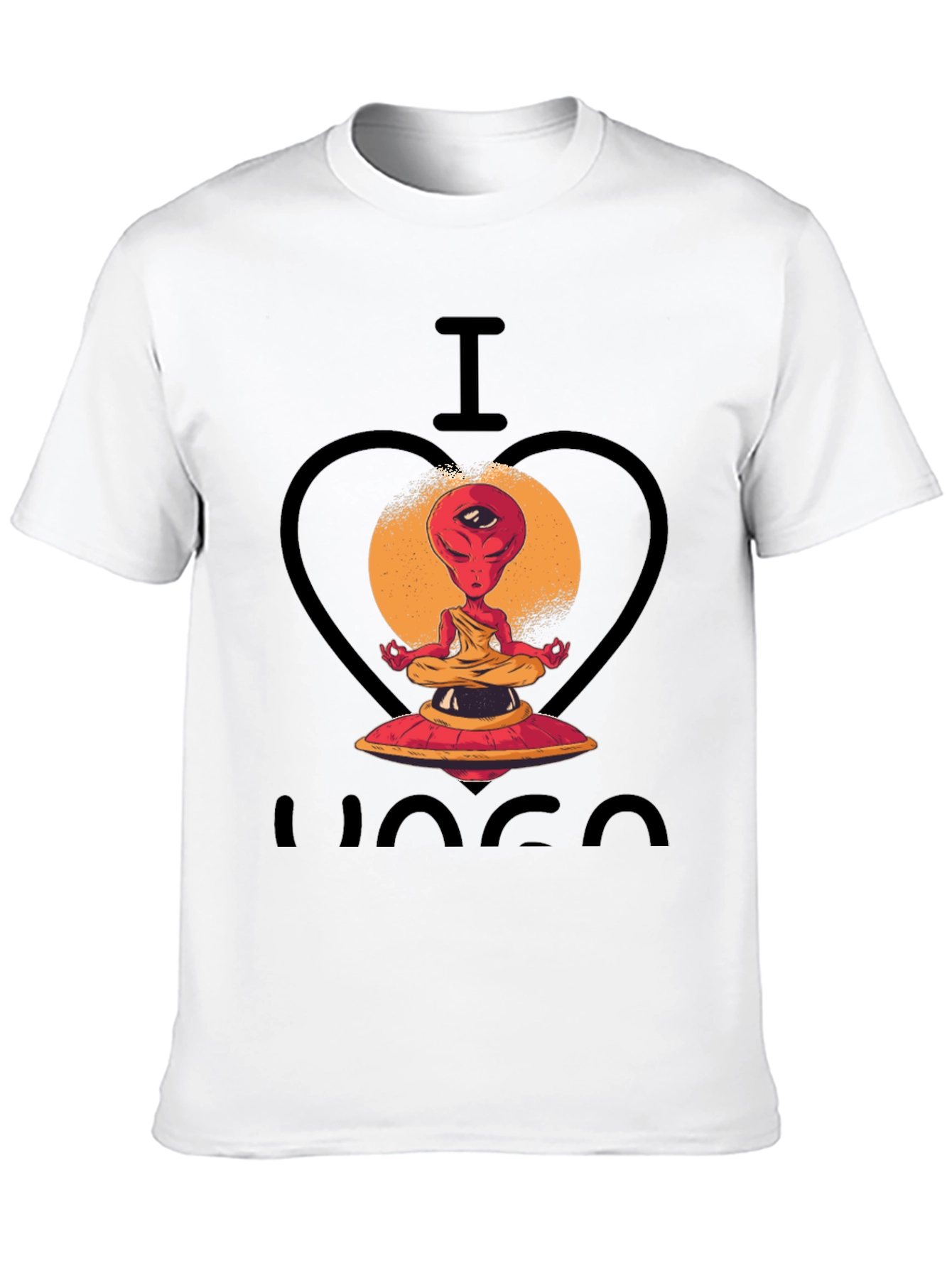 I Heart Yoga Alien Meditation Graphic Tee