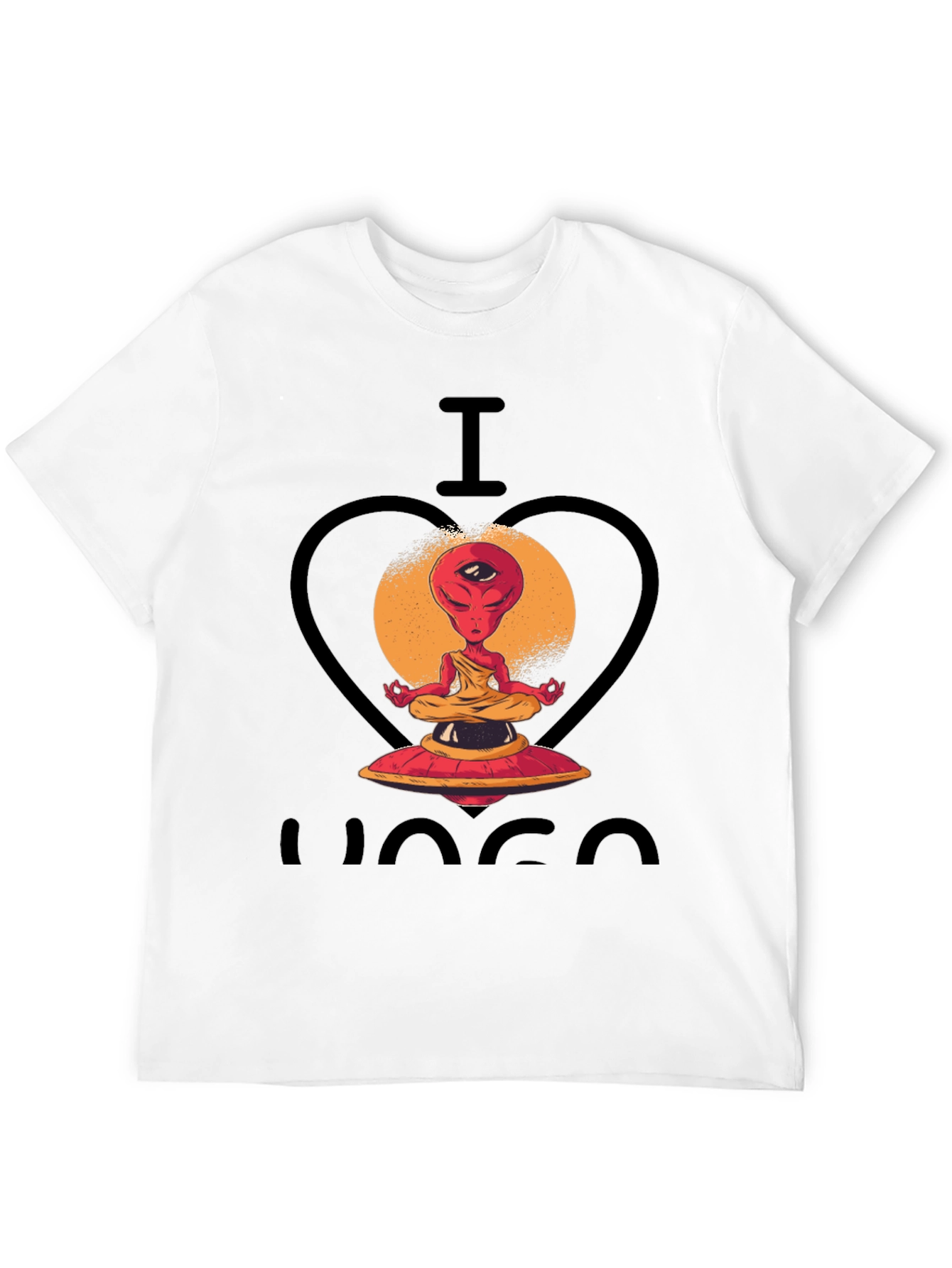 I Heart Yoga Alien Meditation Graphic Tee