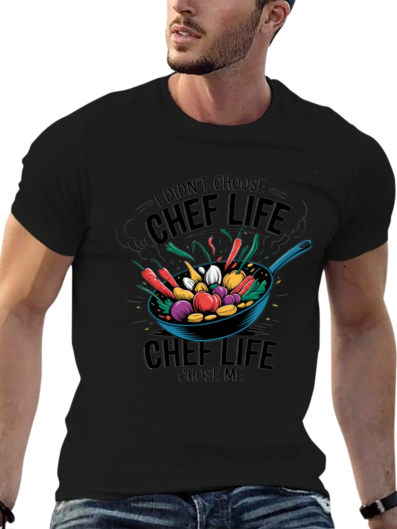 Chef Life Graphic T-Shirt - Black Cotton Tee