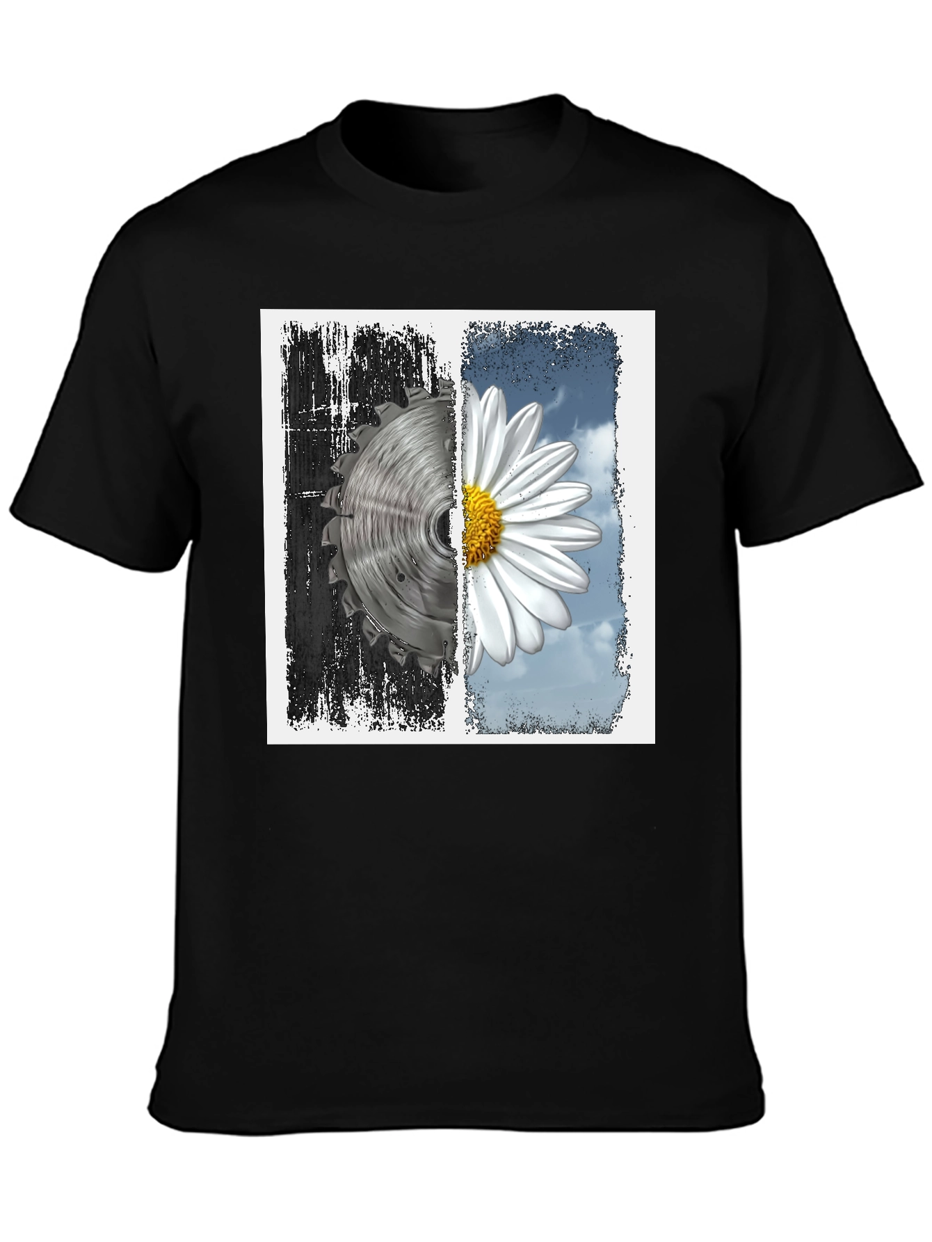Saw Blade & Daisy Graphic T-Shirt