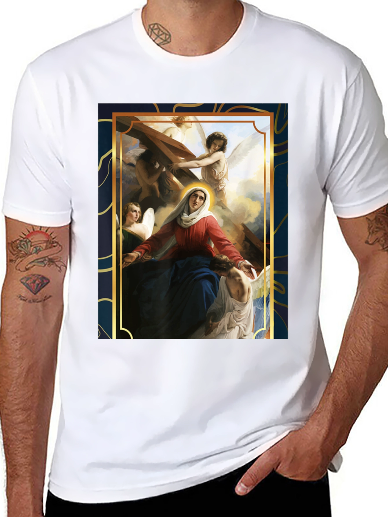 Virgin Mary Angels Graphic T-Shirt