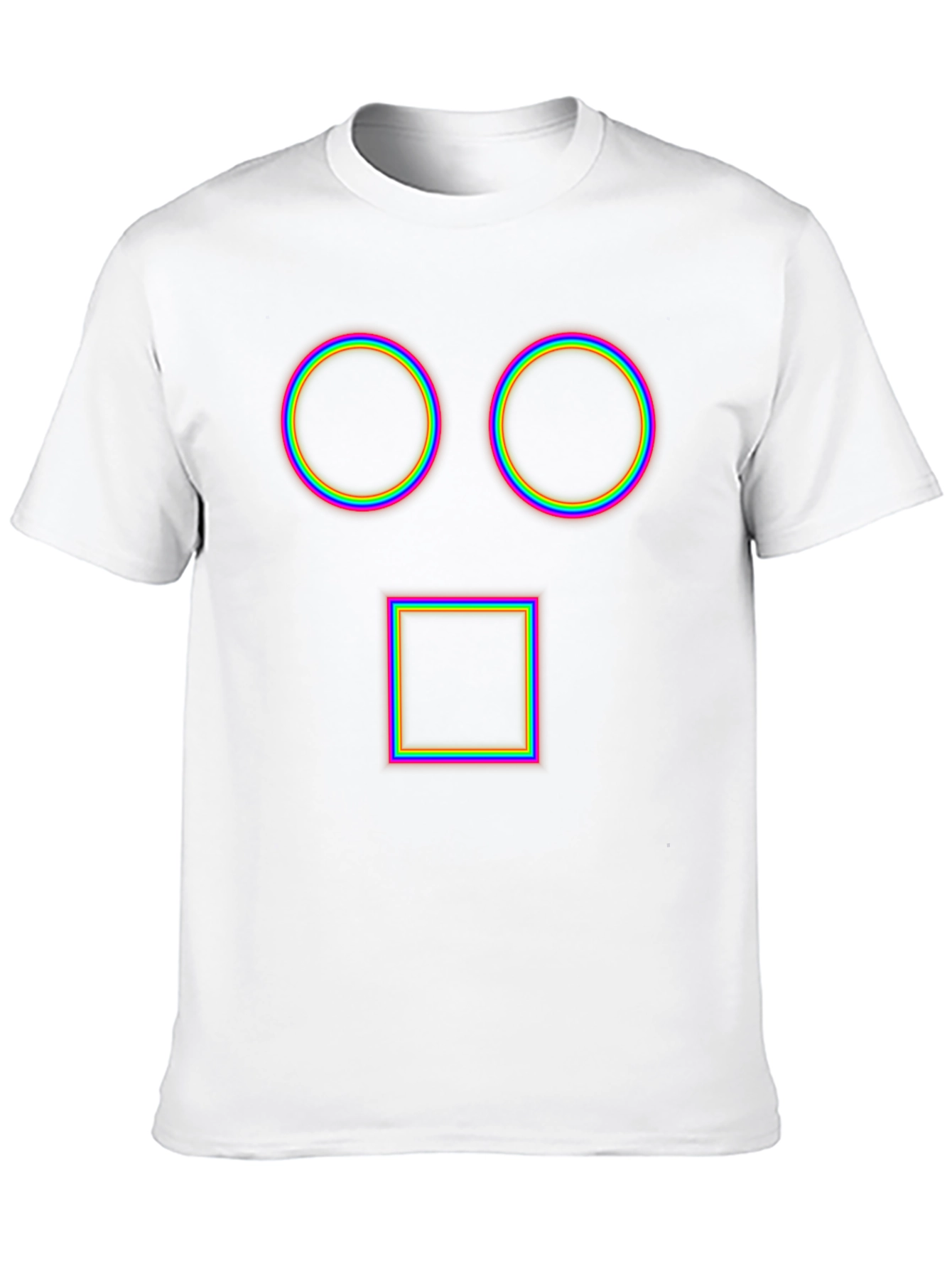 Abstract Geometric Face T-Shirt - Black