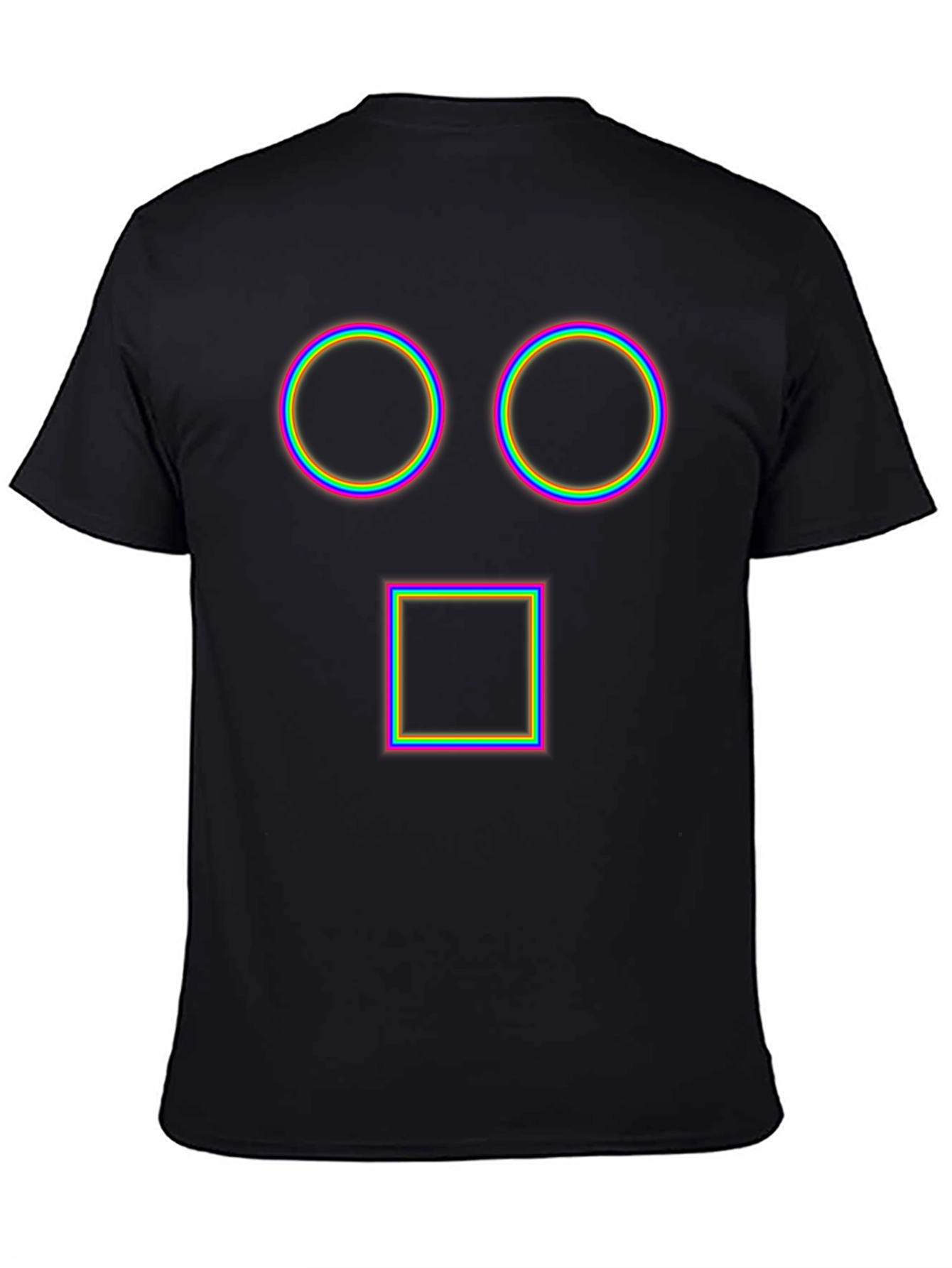 Abstract Geometric Face T-Shirt - Black