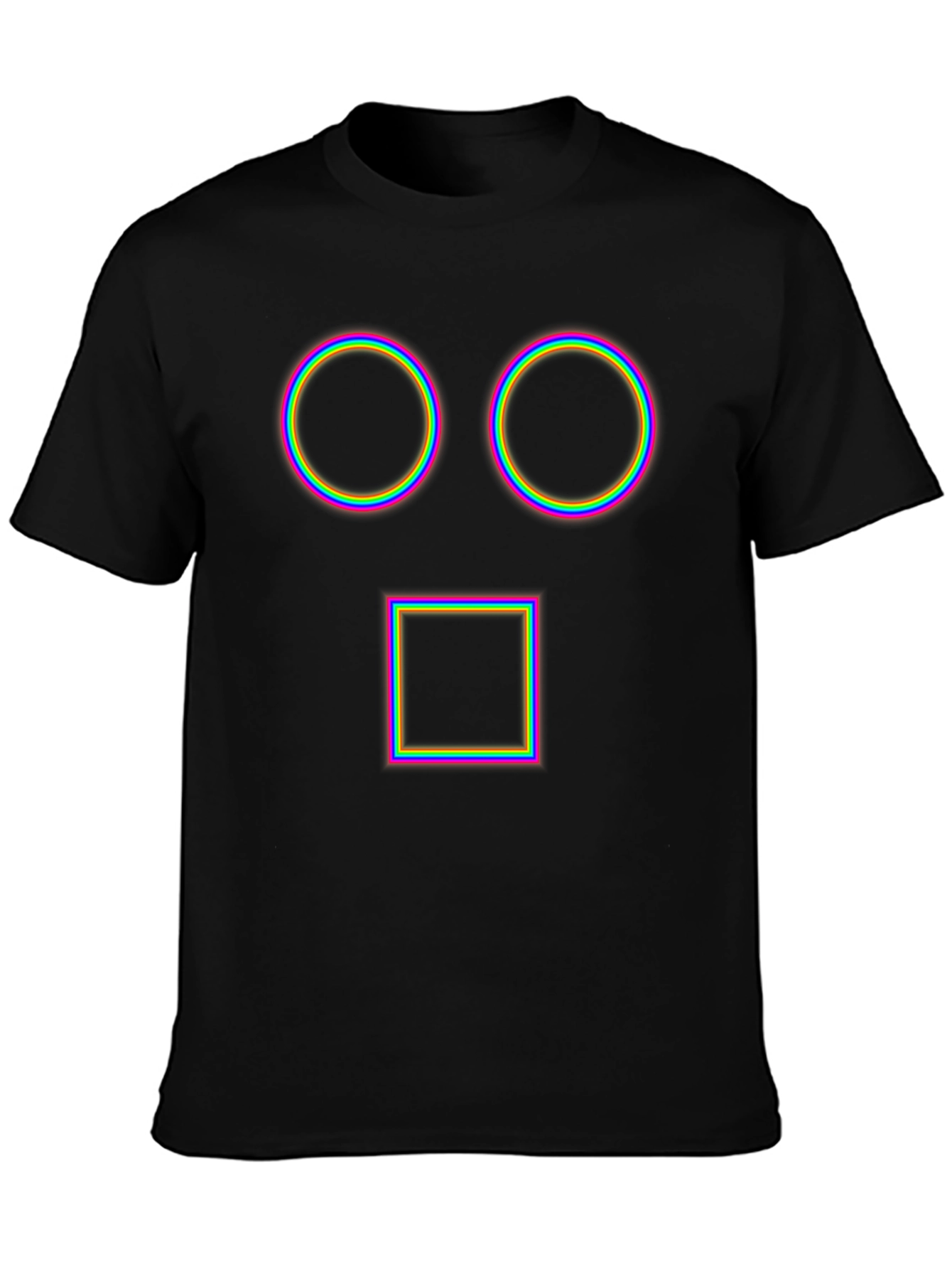 Abstract Geometric Face T-Shirt - Black