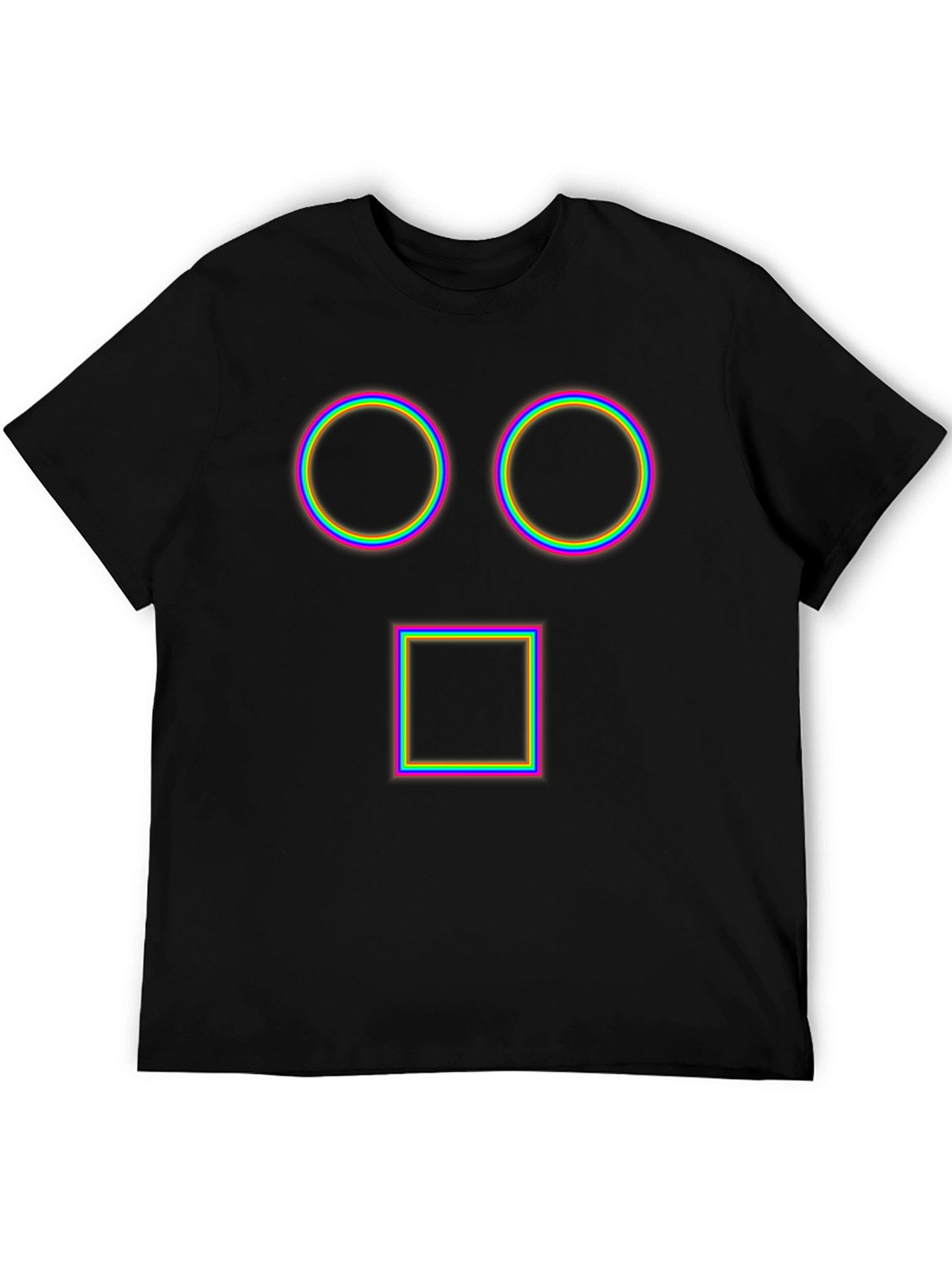 Abstract Geometric Face T-Shirt - Black
