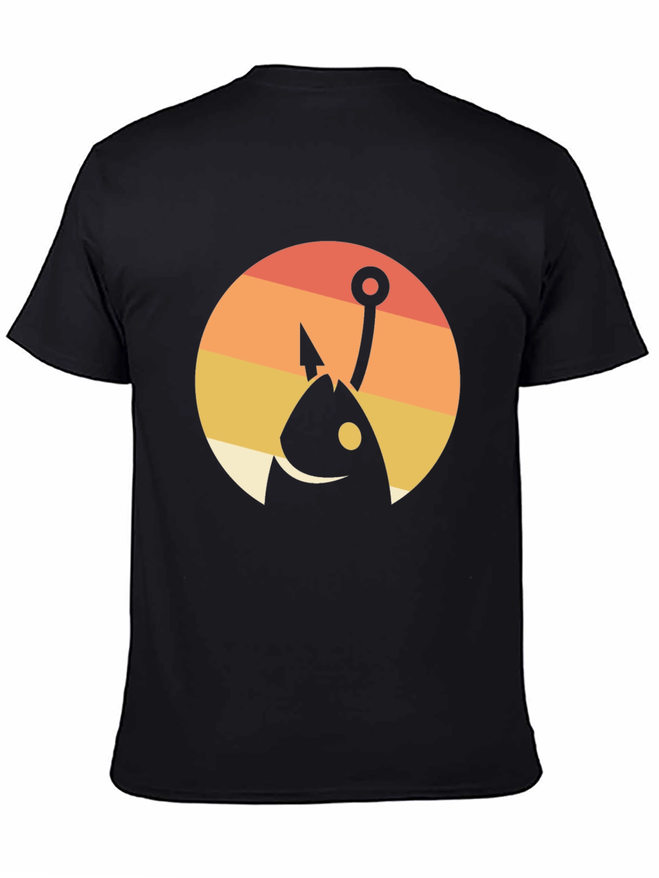 Fishing Hook Graphic T-Shirt - Black