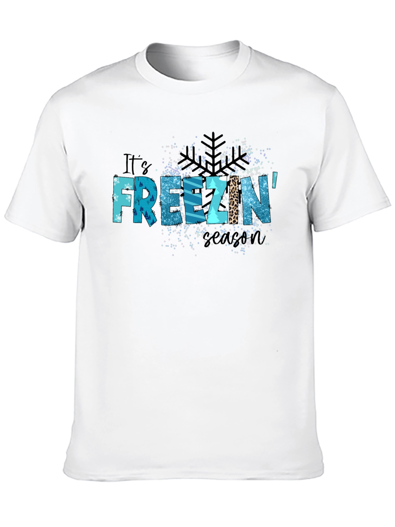 Its Freezin Season Black Graphic T-Shirt