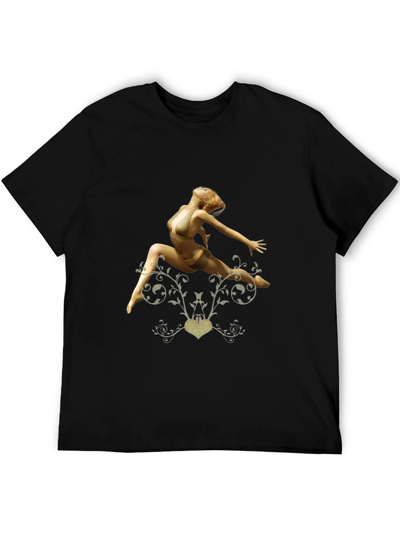 Black T-Shirt with Dancer Graphic