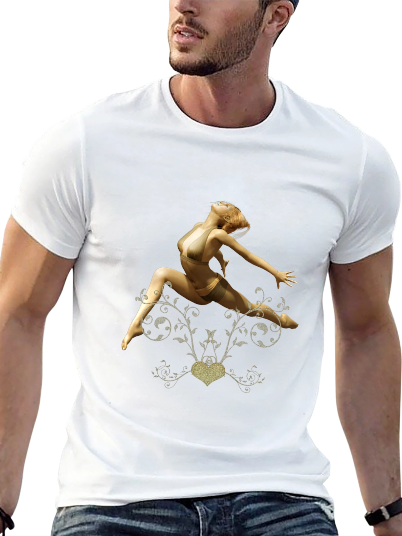 Black T-Shirt with Dancer Graphic