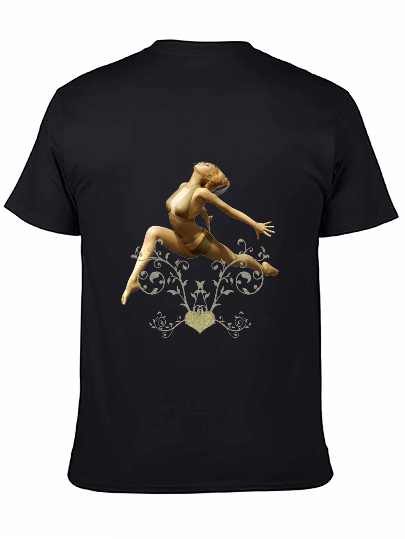 Black T-Shirt with Dancer Graphic