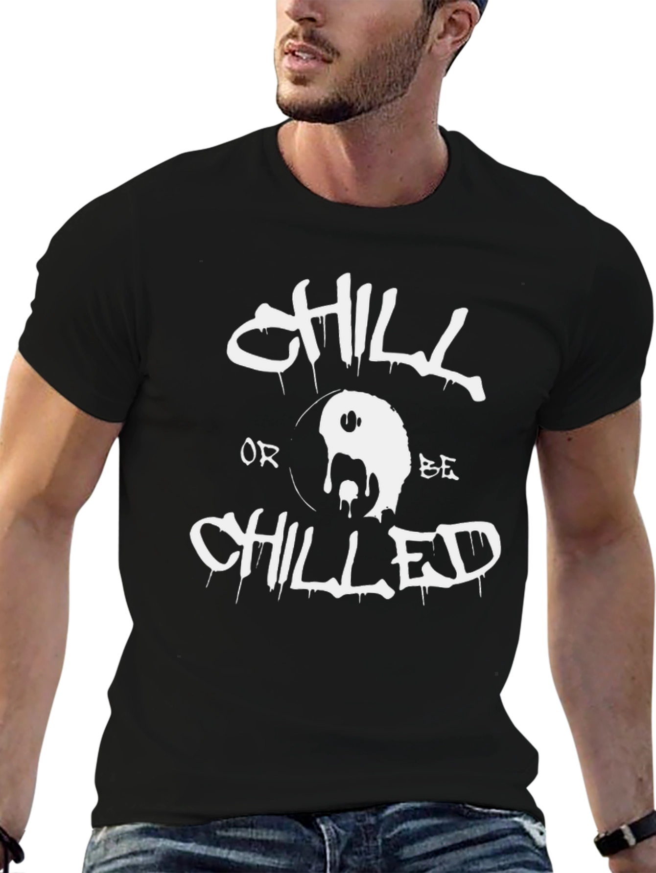 Chill or Be Chilled Black Graphic Tee