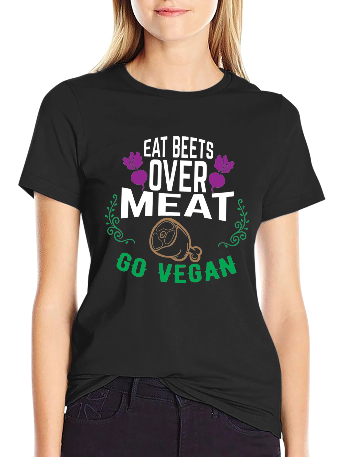 Eat Beets Over Meat Vegan Graphic T-Shirt