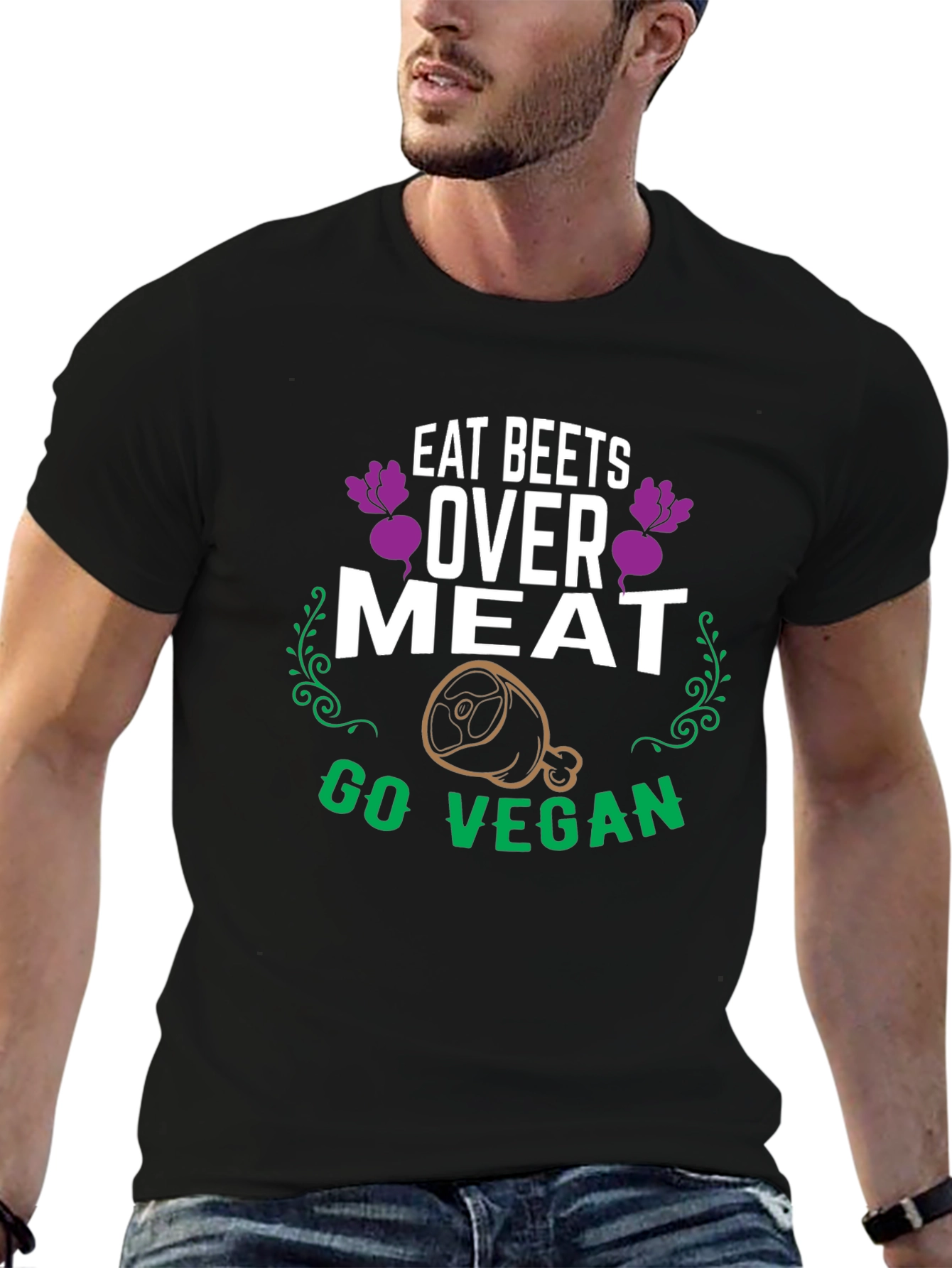 Eat Beets Over Meat Vegan Graphic T-Shirt
