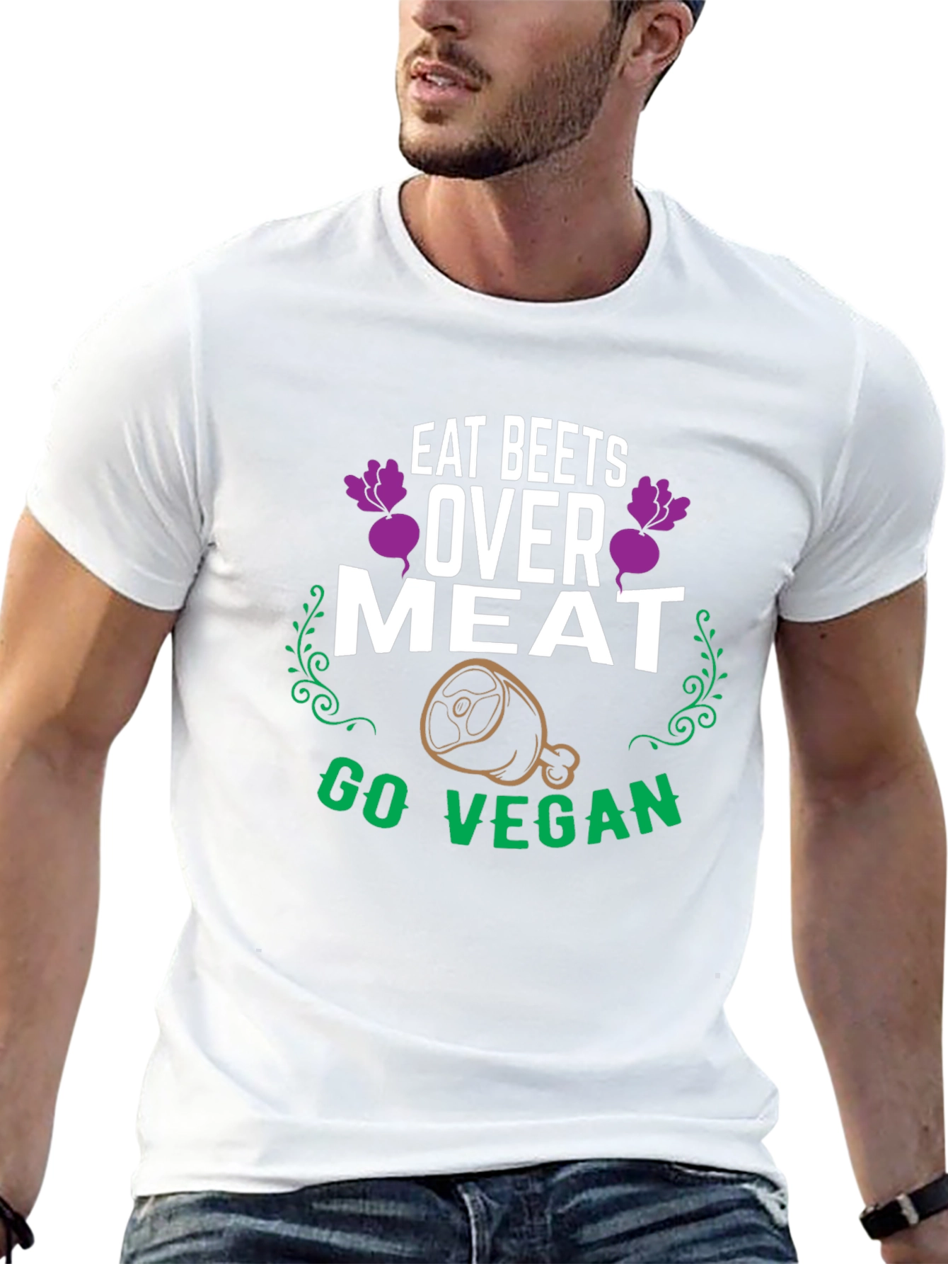 Eat Beets Over Meat Vegan Graphic T-Shirt
