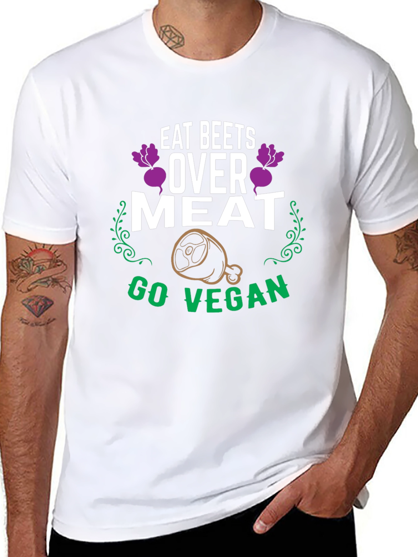 Eat Beets Over Meat Vegan Graphic T-Shirt