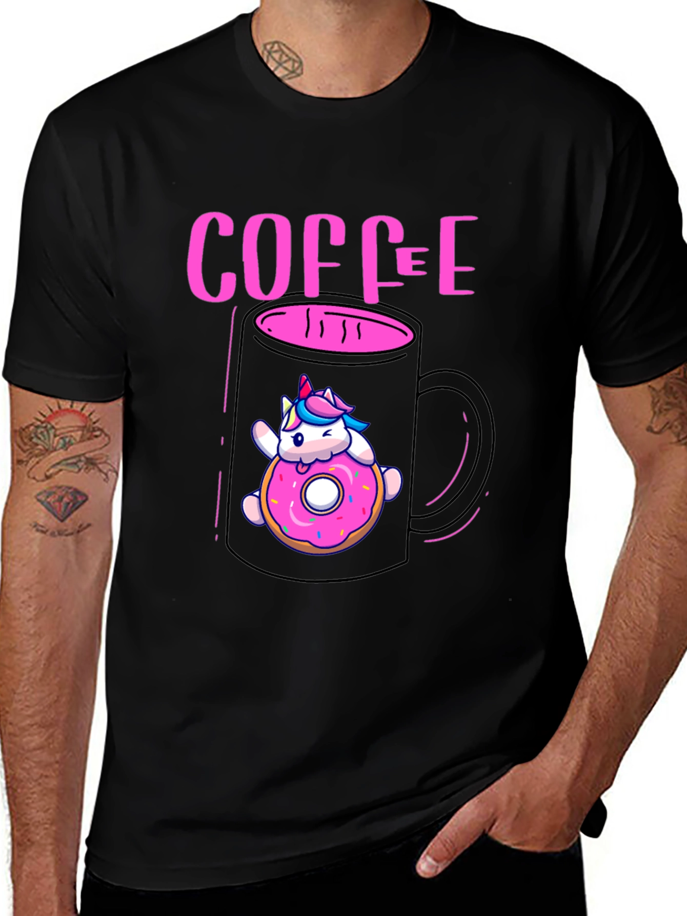 Unicorn Coffee & Donut Graphic Tee