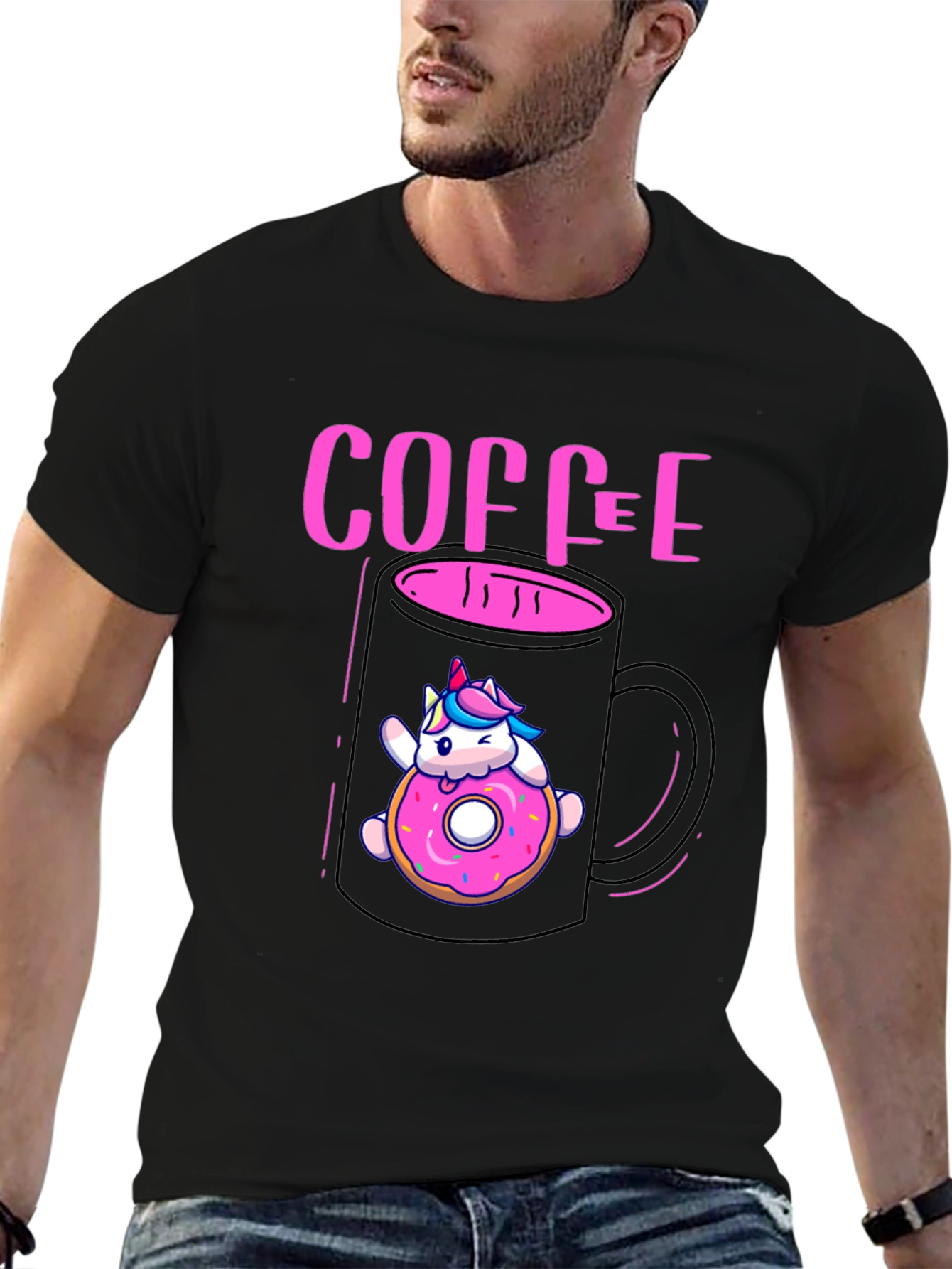 Unicorn Coffee & Donut Graphic Tee