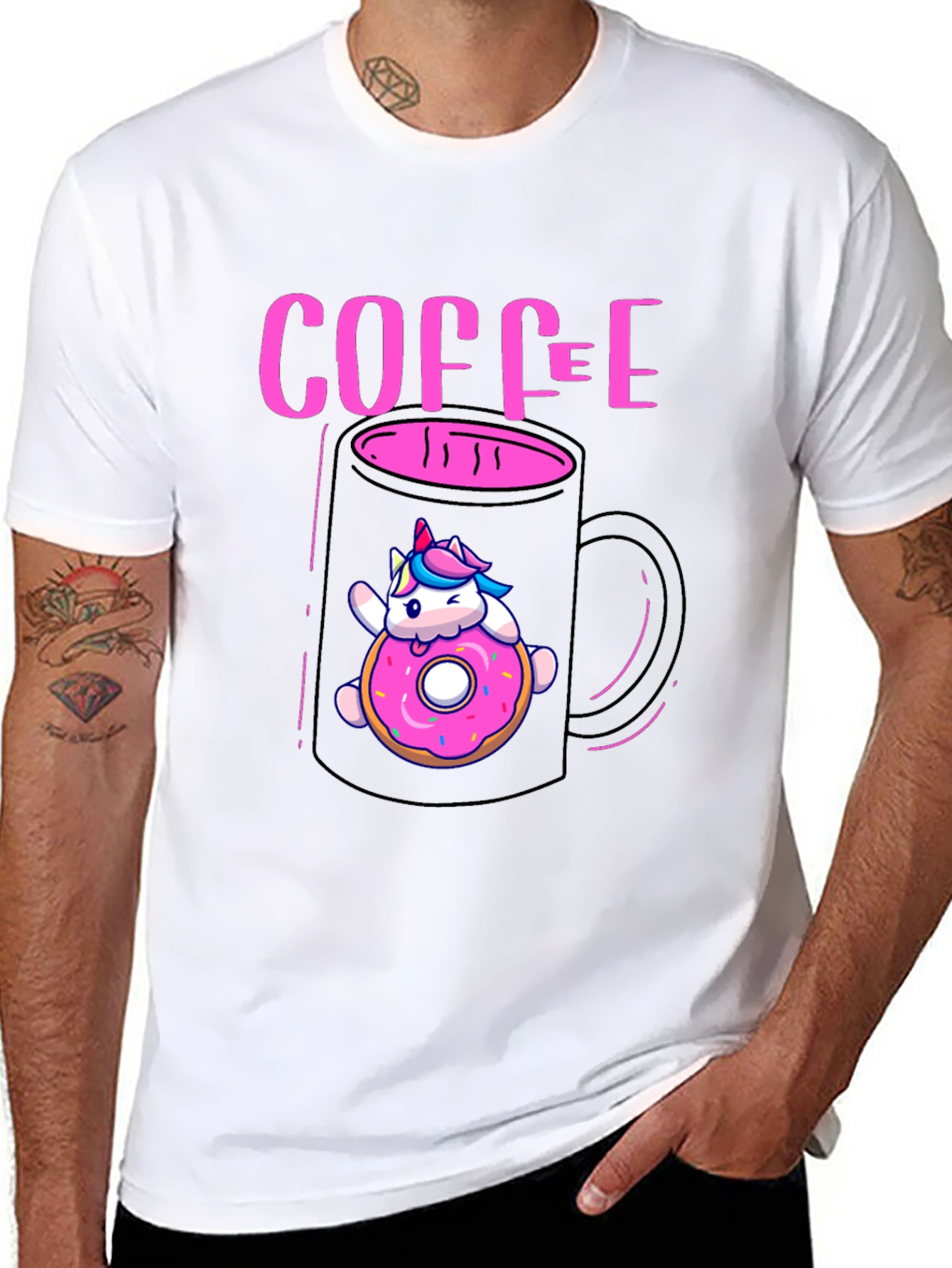 Unicorn Coffee & Donut Graphic Tee