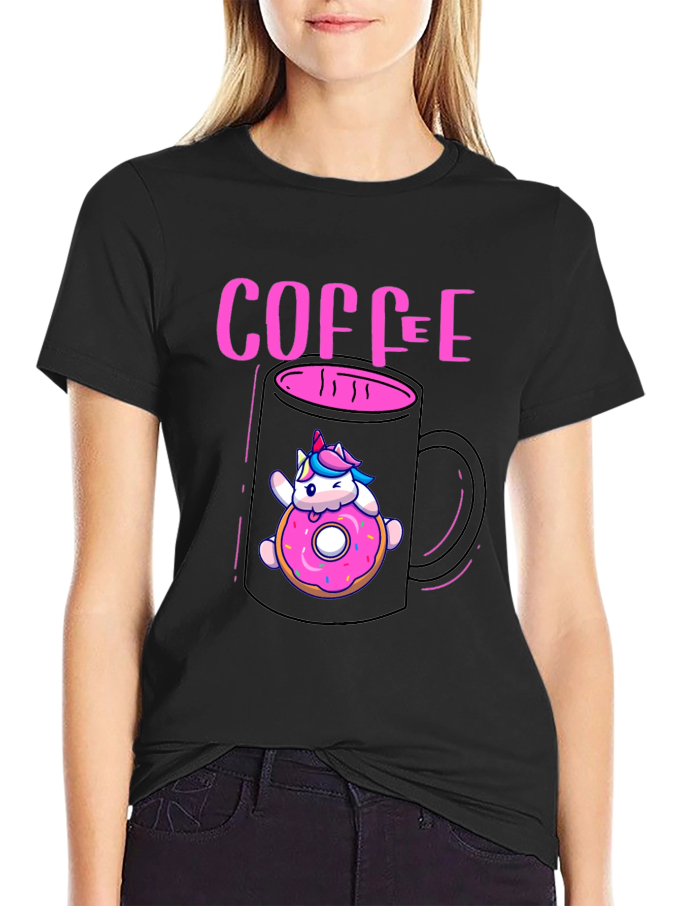 Unicorn Coffee & Donut Graphic Tee