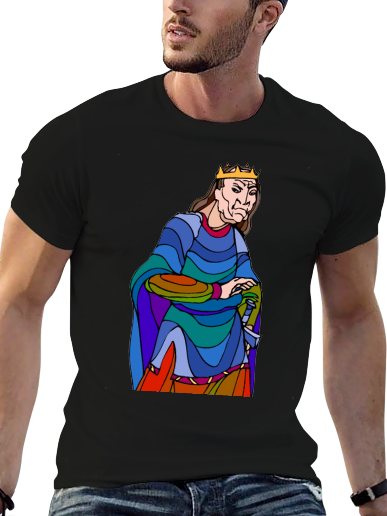 King Cartoon Graphic T-Shirt - Black