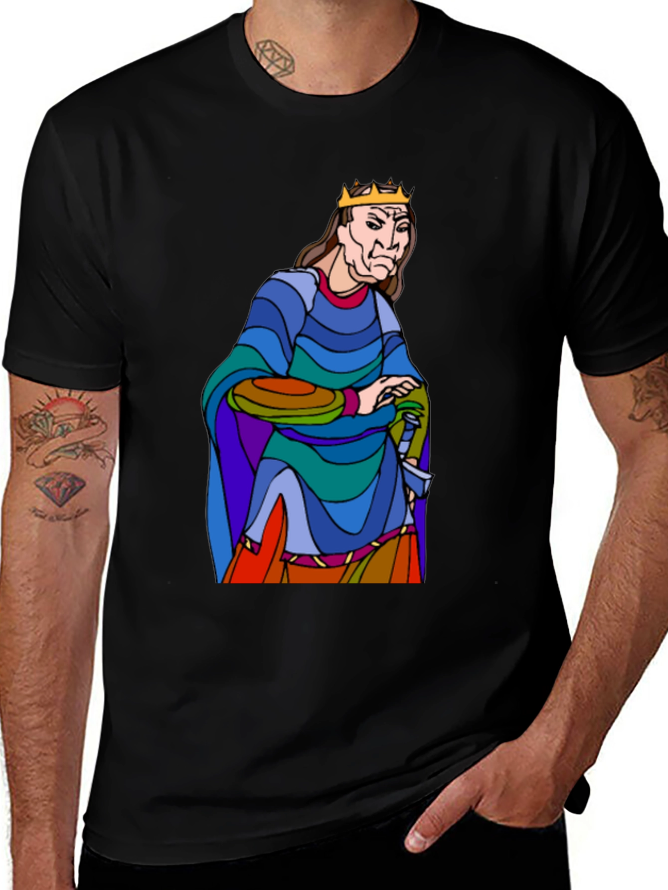 King Cartoon Graphic T-Shirt - Black