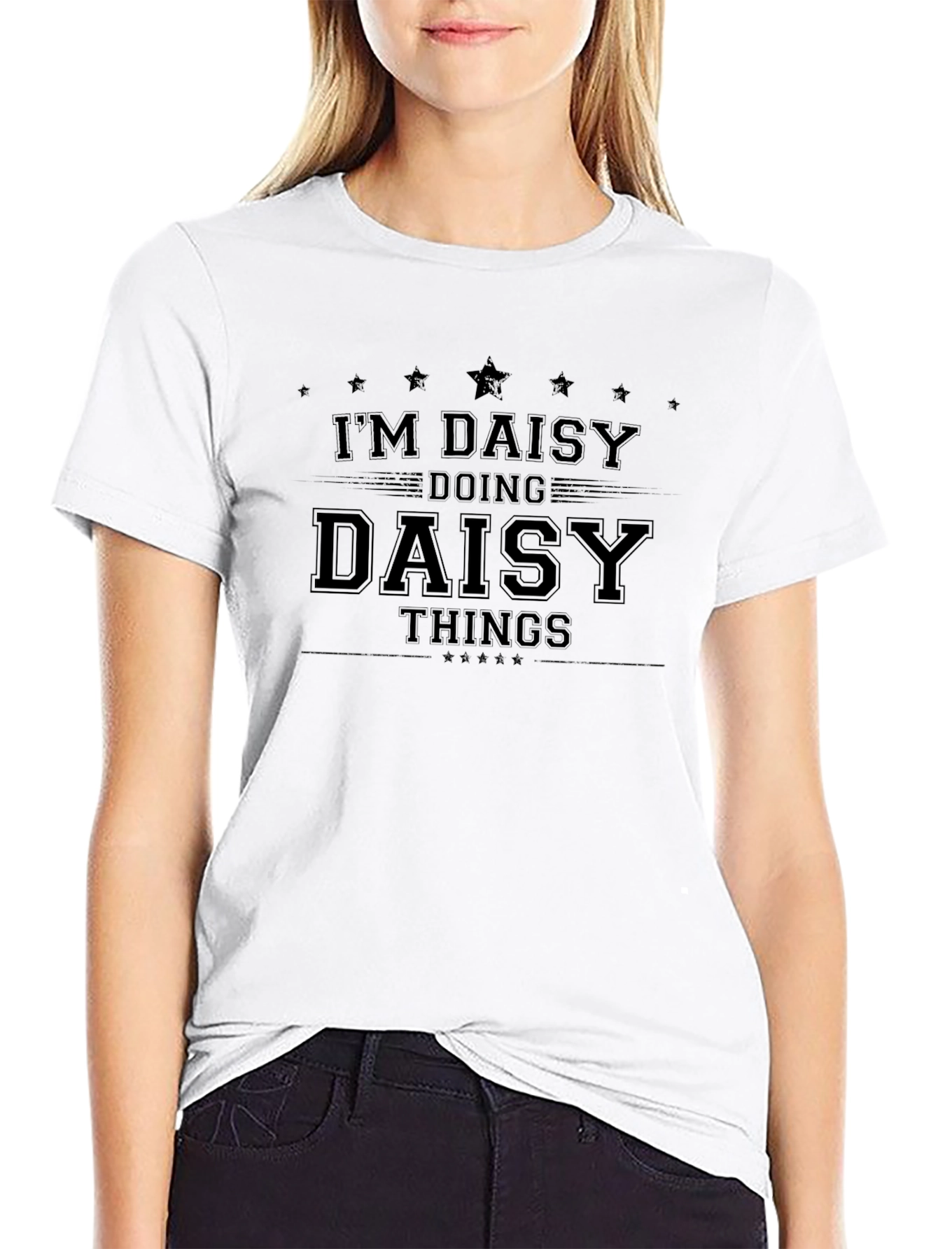 Im Daisy Doing Daisy Things Black T-Shirt
