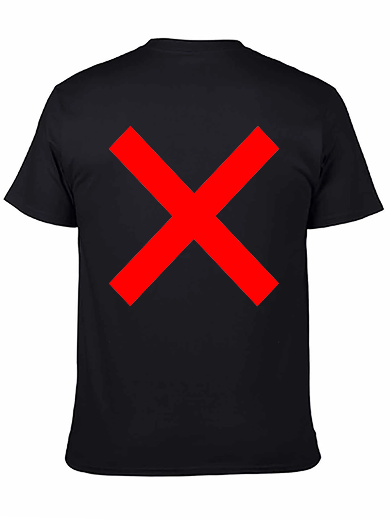 Mens Black T-Shirt with Red X Graphic