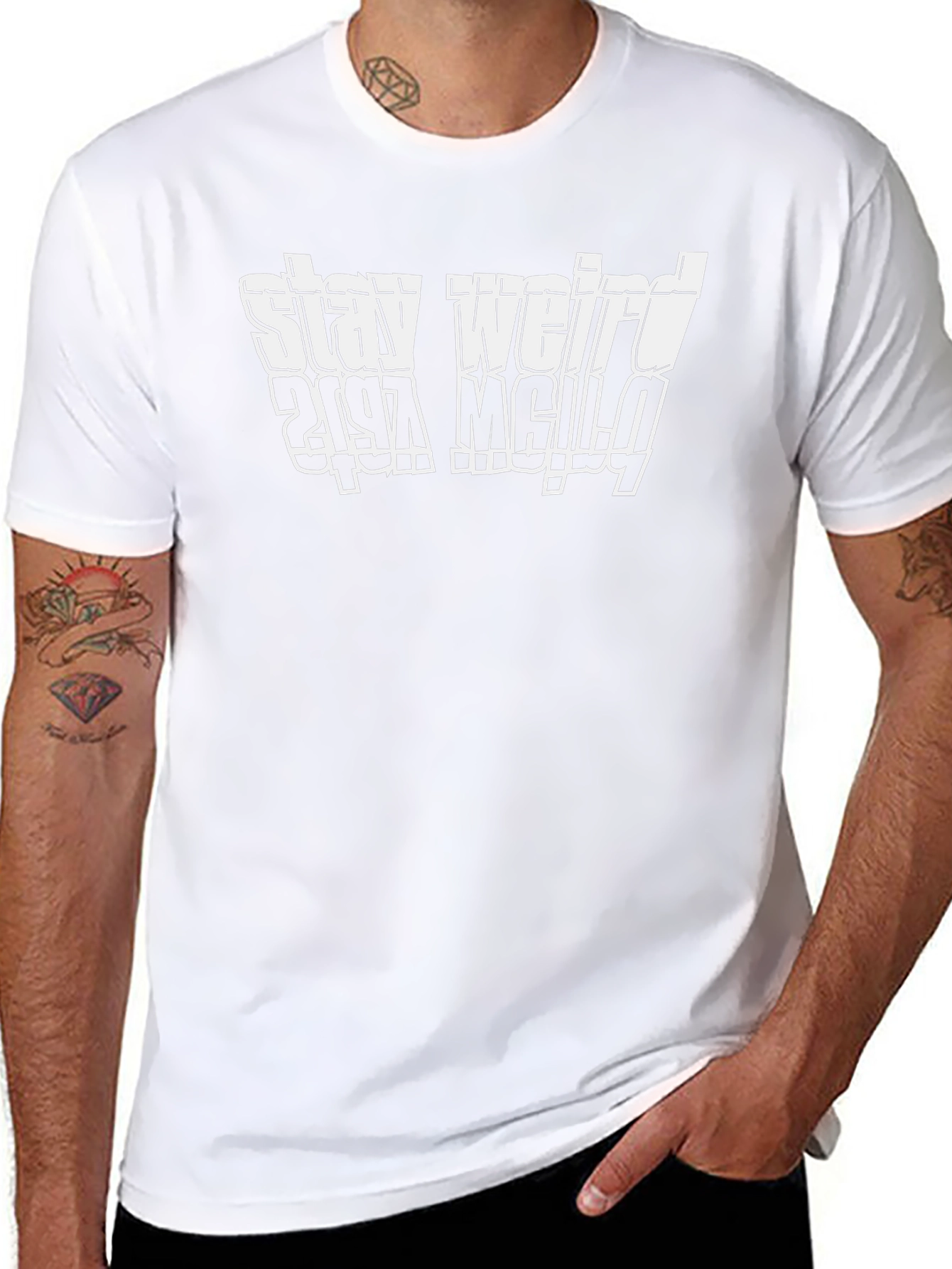 Stay Weird Graphic T-Shirt - Black Cotton Tee