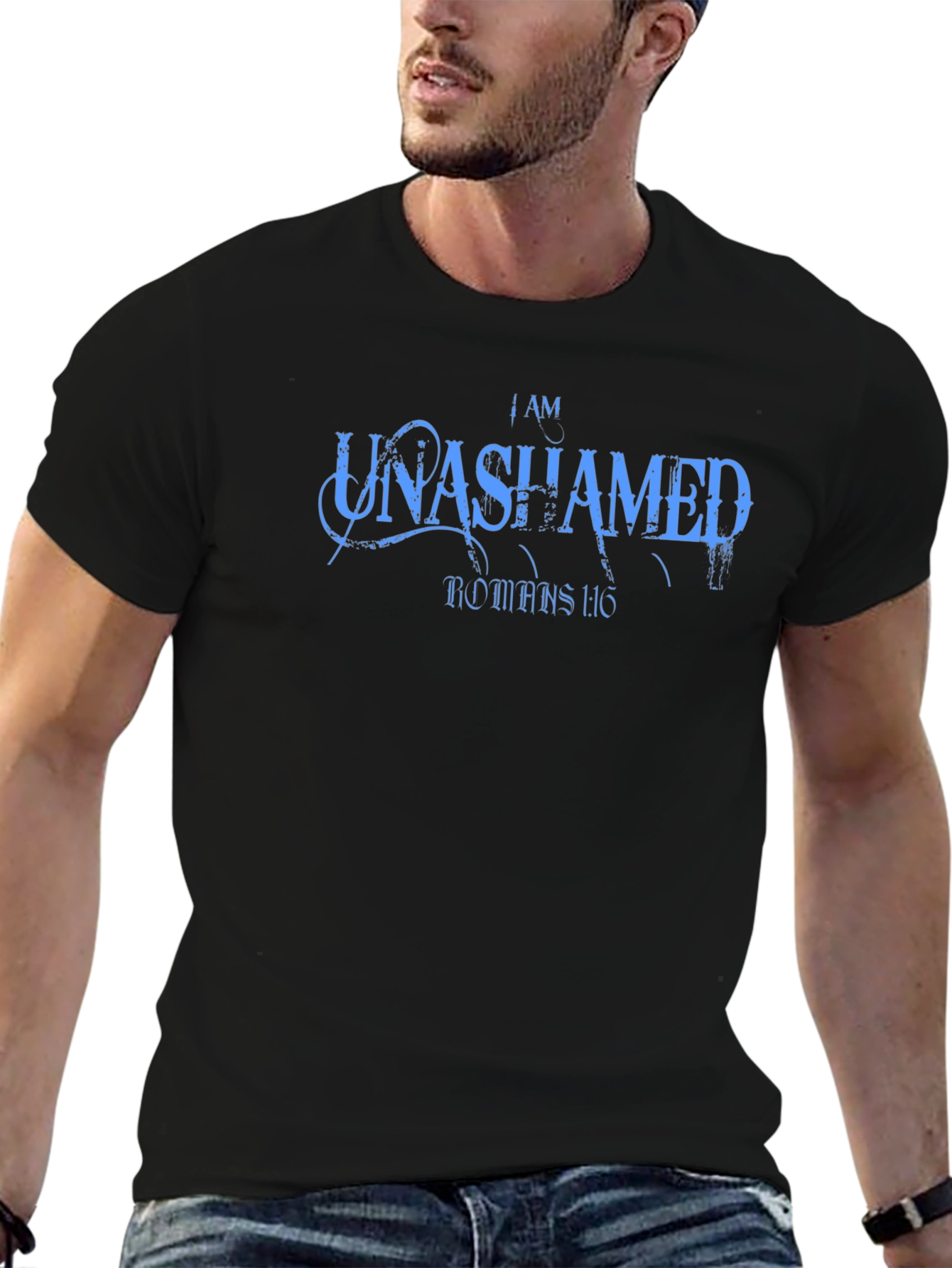 I AM UNASHAMED Christian T-Shirt Romans 1:16 Tee