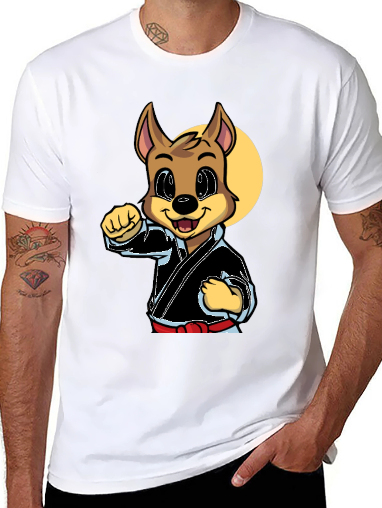 Karate Dog Graphic Tee - Black Martial Arts Shirt